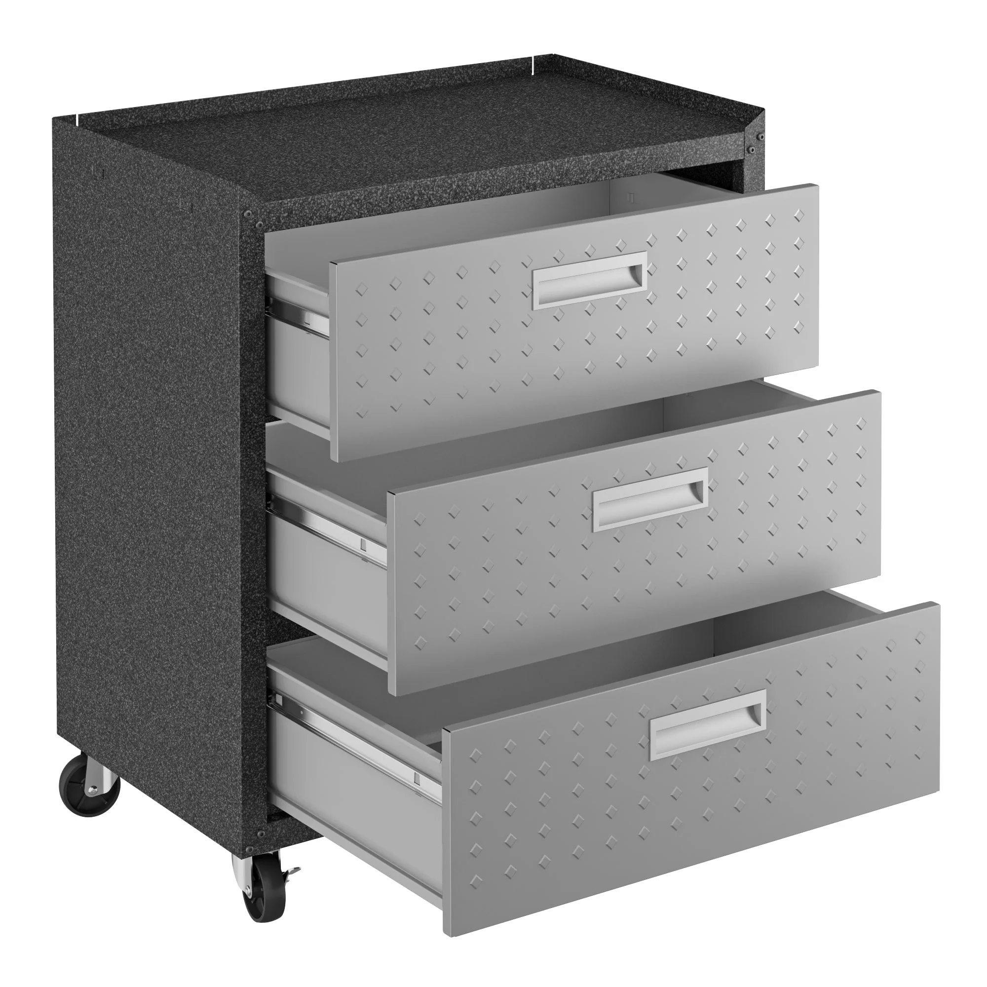 Fortress 31.5" Mobile Garage Chest with Drawers in Grey - Image 4