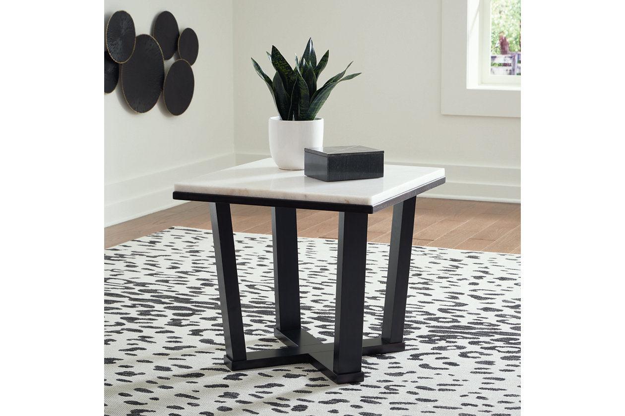 Fostead White/Espresso Coffee Table and 2 Ends - Image 2