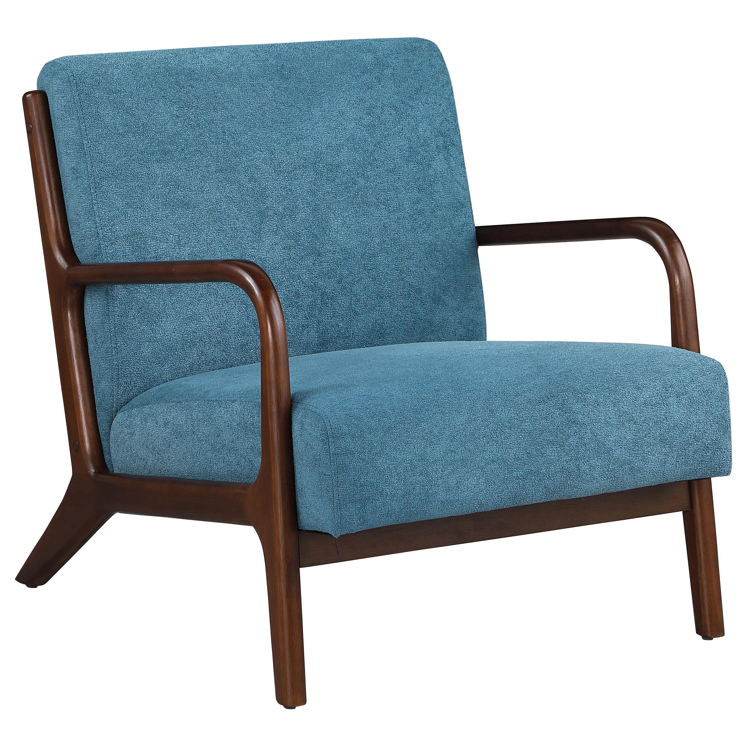 Foster Peacock Blue Upholstered Wood Frame Accent Chair - Image 12