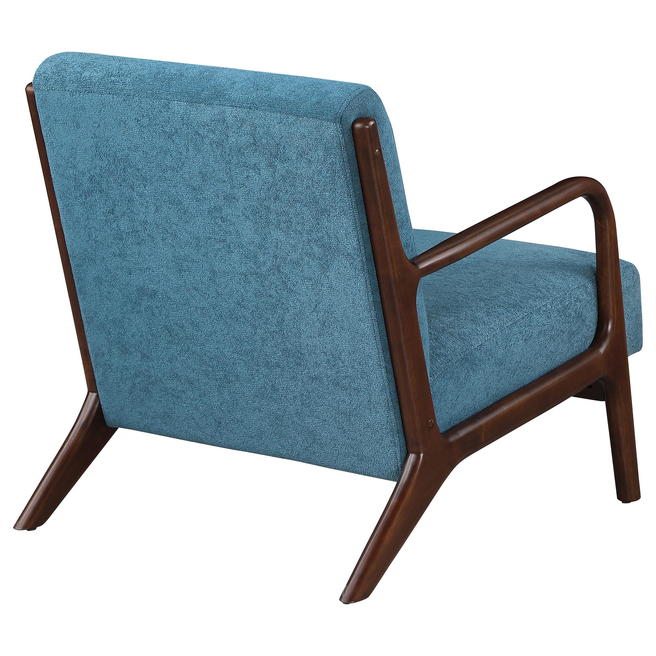 Foster Peacock Blue Upholstered Wood Frame Accent Chair - Image 6