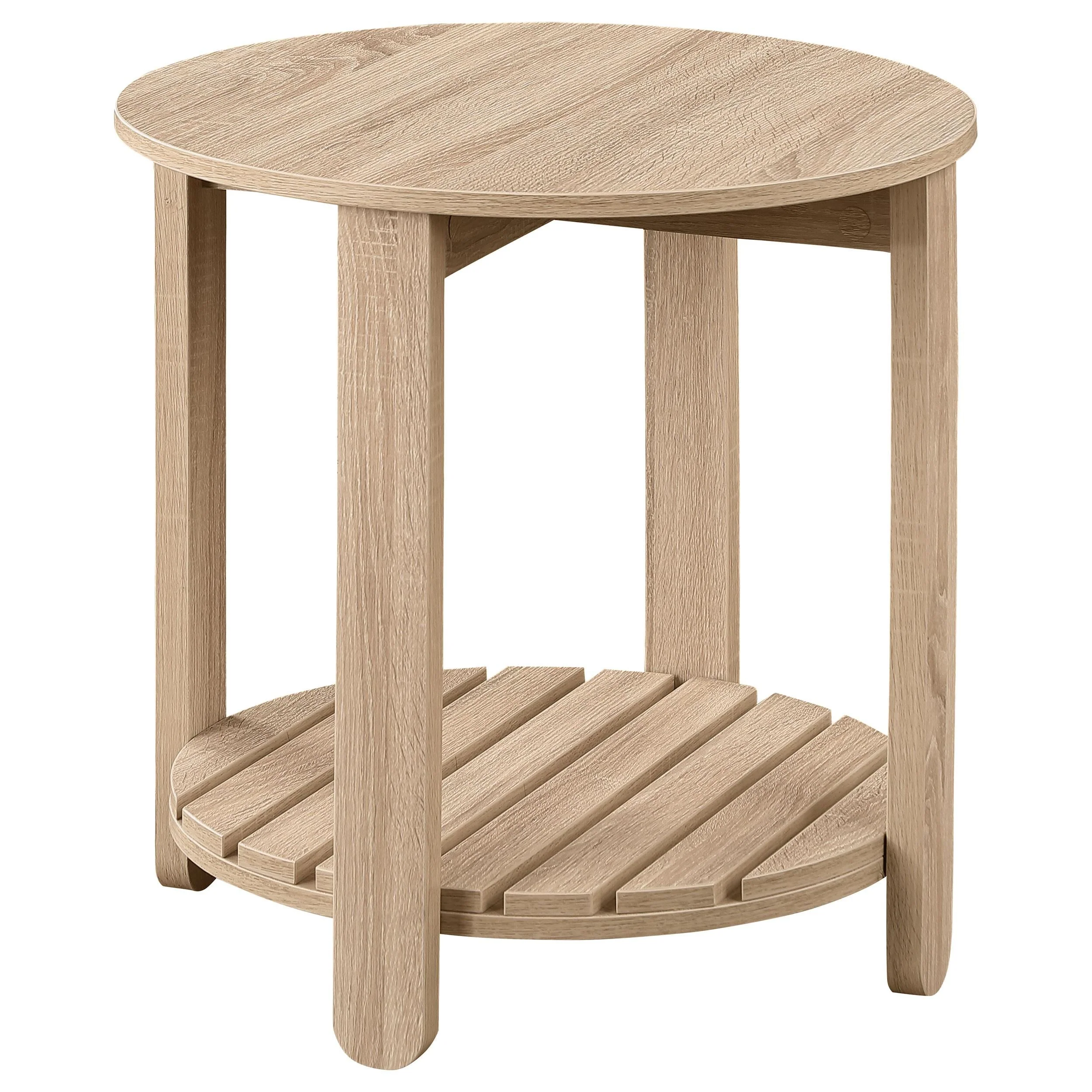 Fowler Natural 2-Piece Round Coffee and End Table Set - Image 5