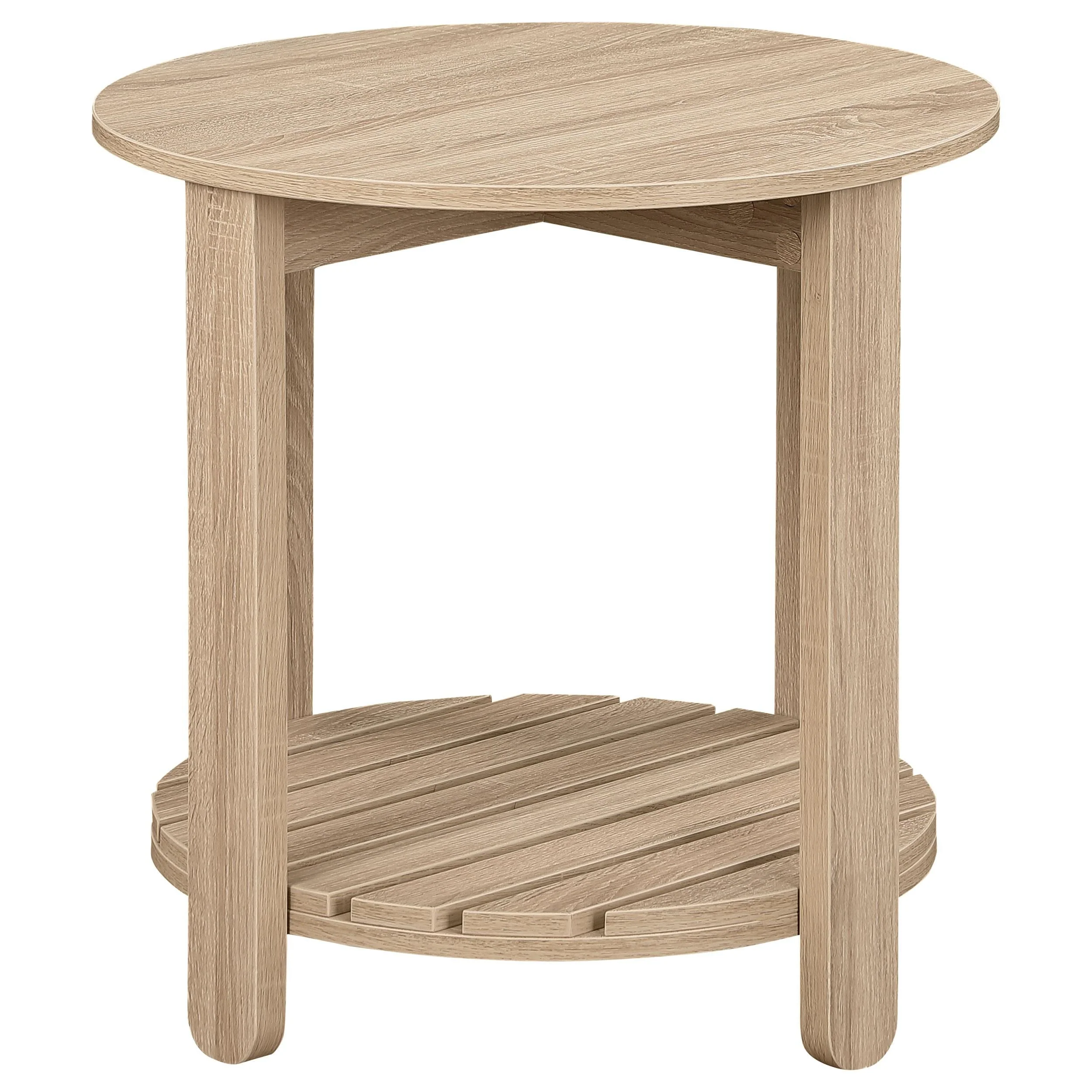 Fowler Natural 2-Piece Round Coffee and End Table Set - Image 6
