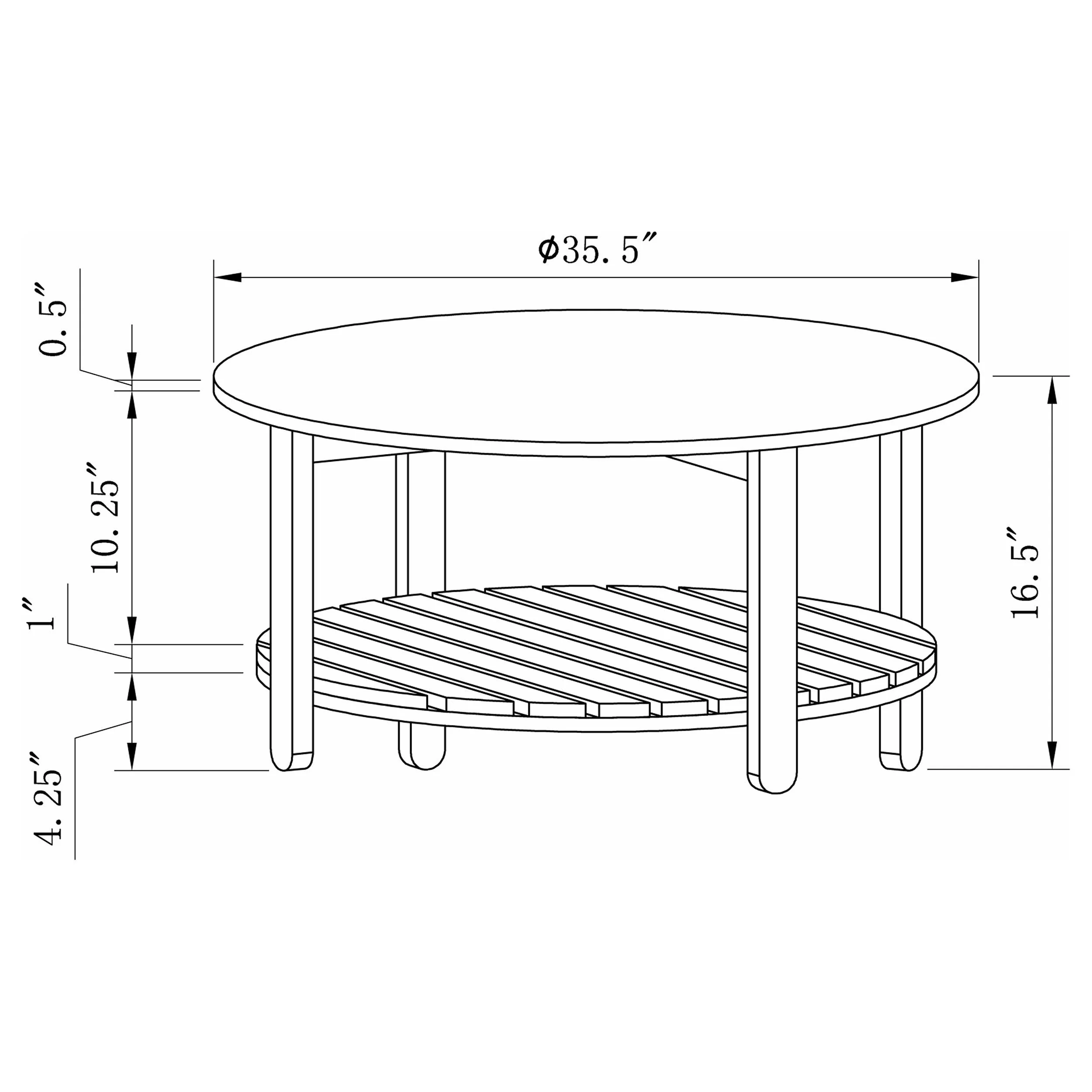 Fowler Natural 2-Piece Round Coffee and End Table Set - Image 8