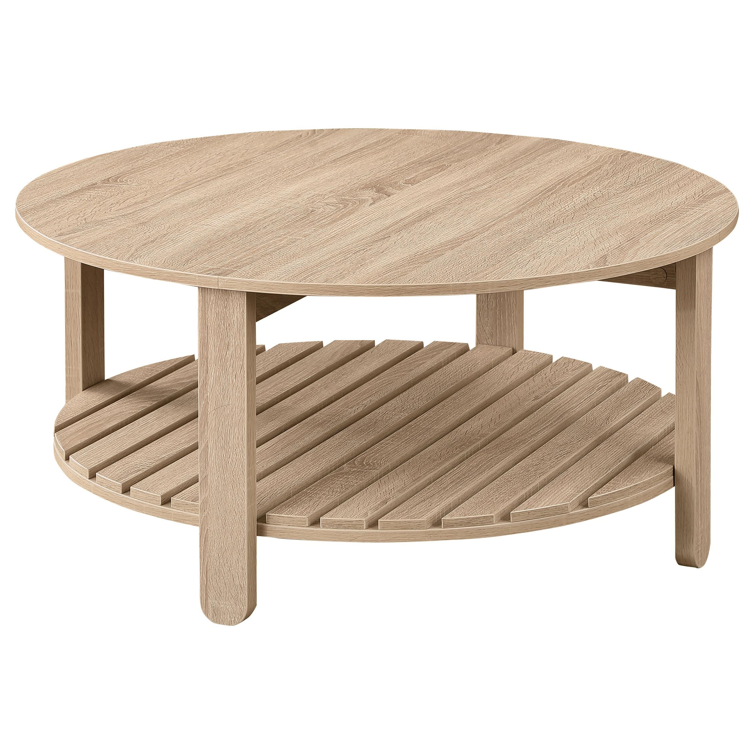 Fowler Natural 3-Piece Round Coffee and End Table Set - Image 3