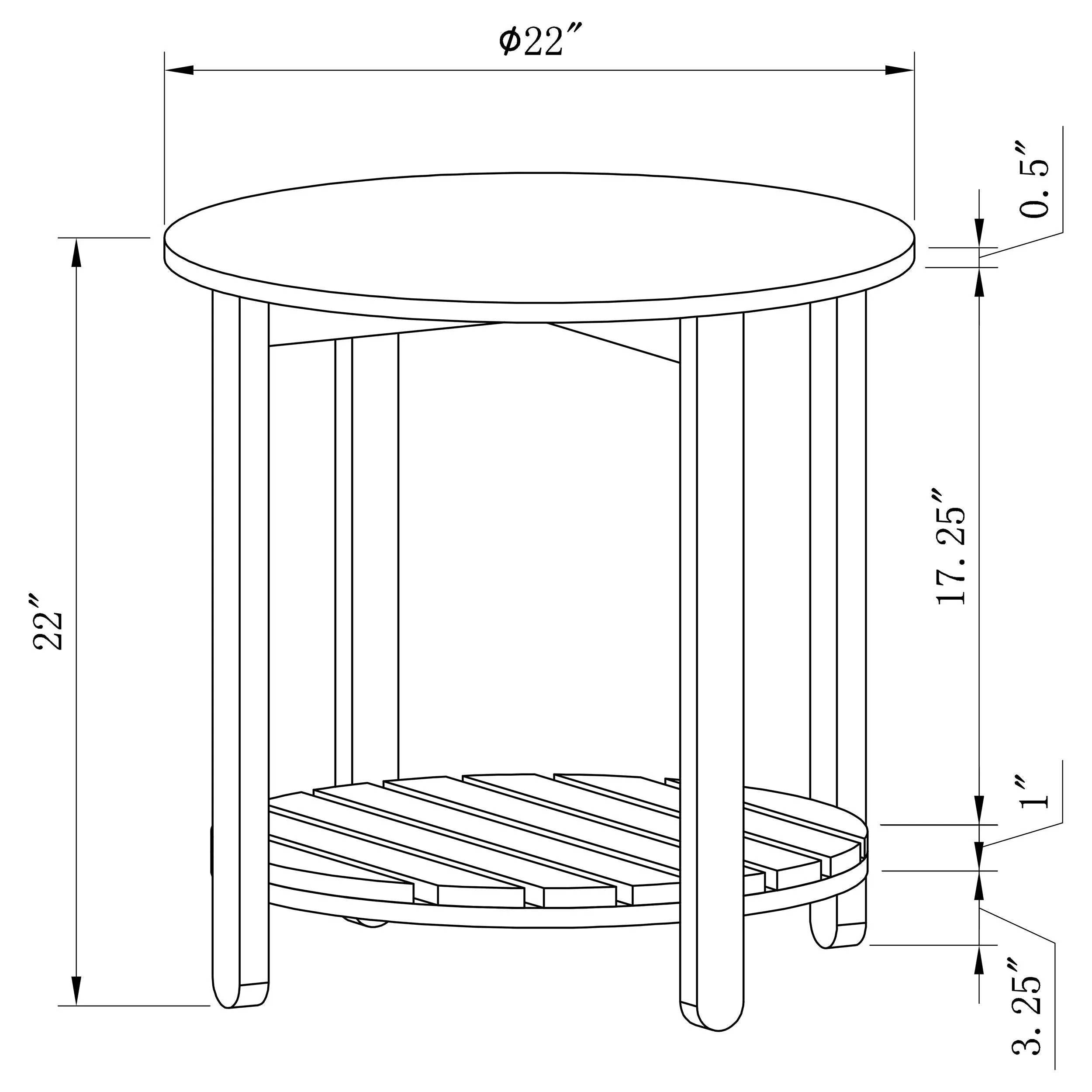 Fowler Natural 3-Piece Round Coffee and End Table Set - Image 9