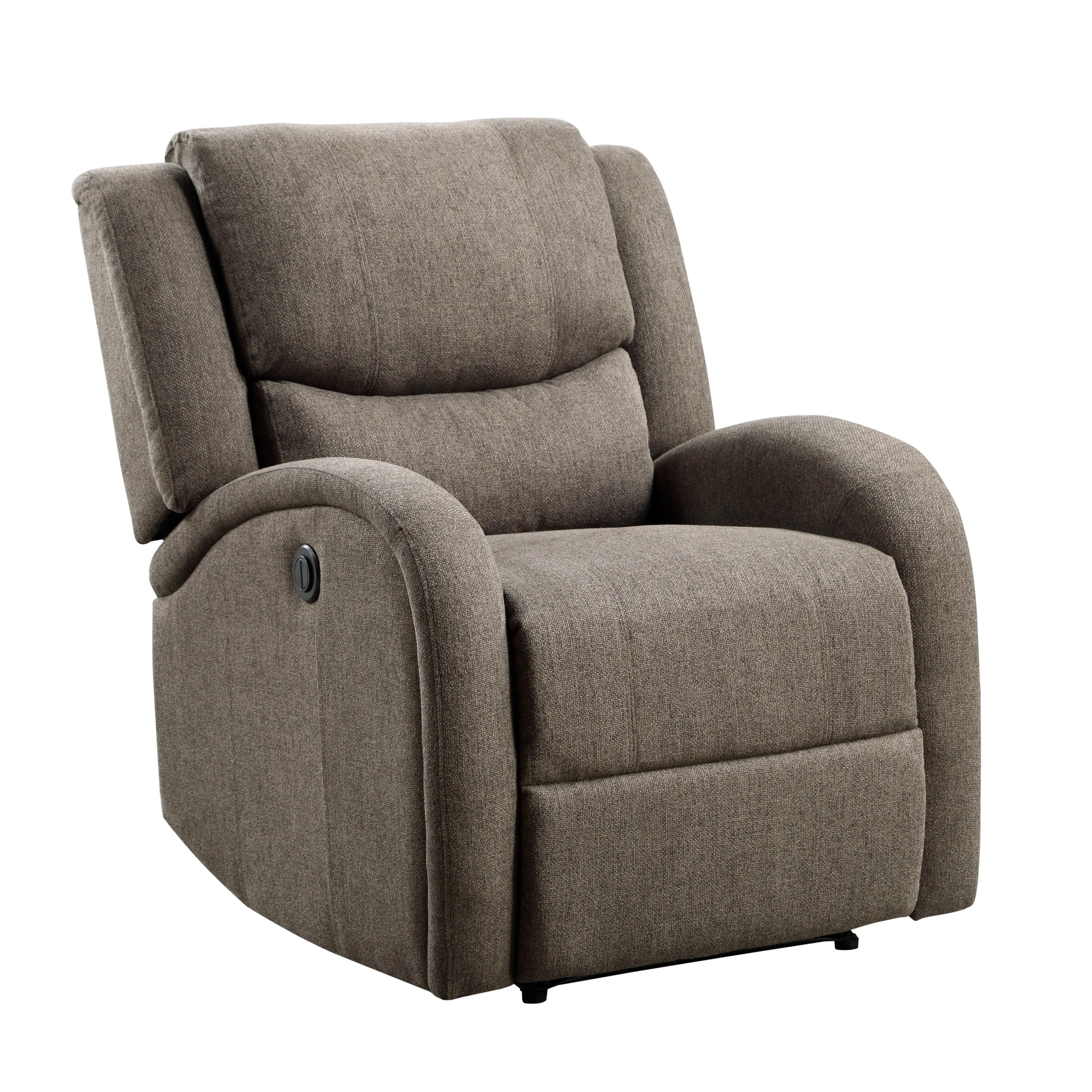 Foxcroft Brown Chenille Power Reclining Chair - Image 3
