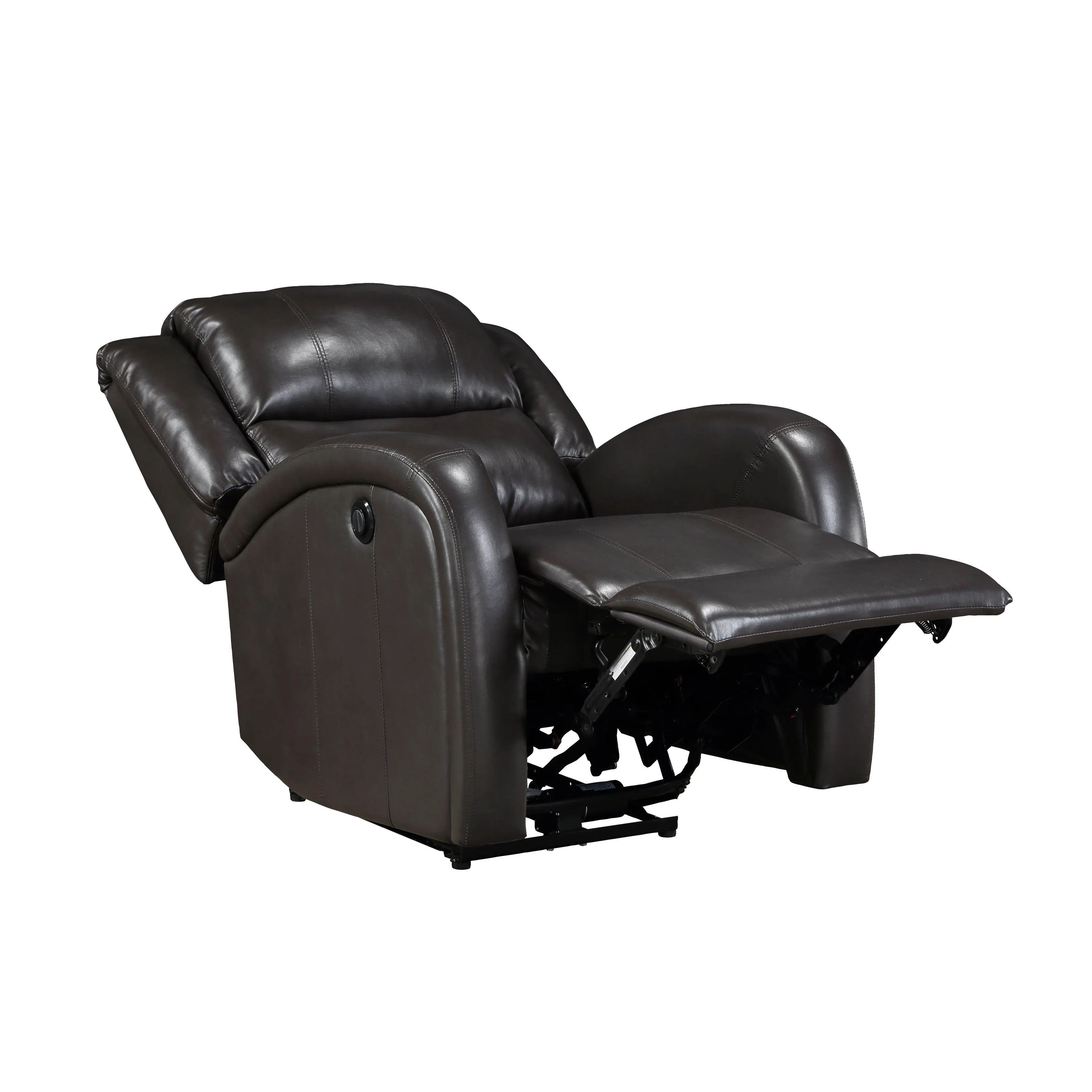 Foxcroft Brown Faux Leather Power Reclining Chair - Image 5