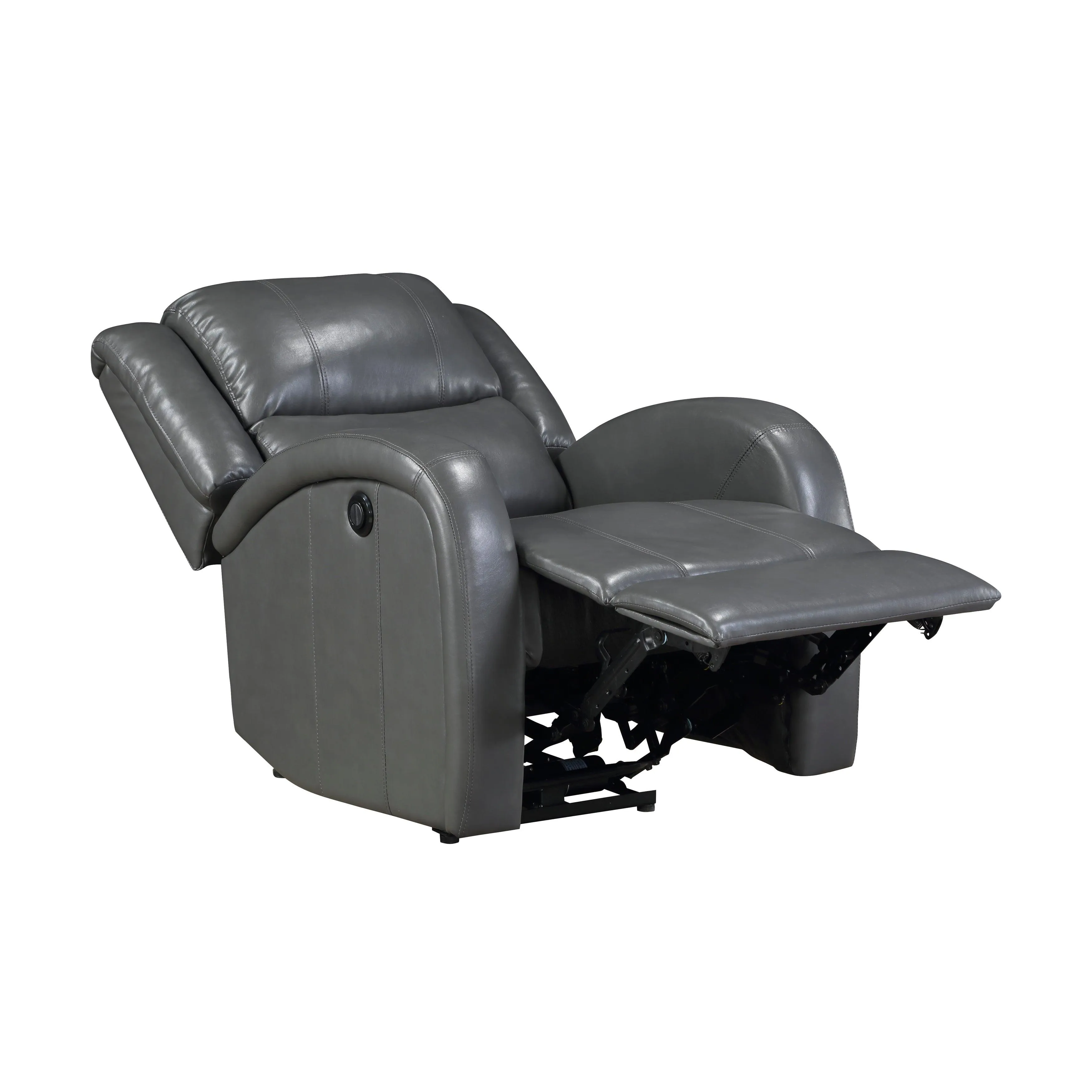 Foxcroft Gray Faux Leather Power Reclining Chair - Image 5