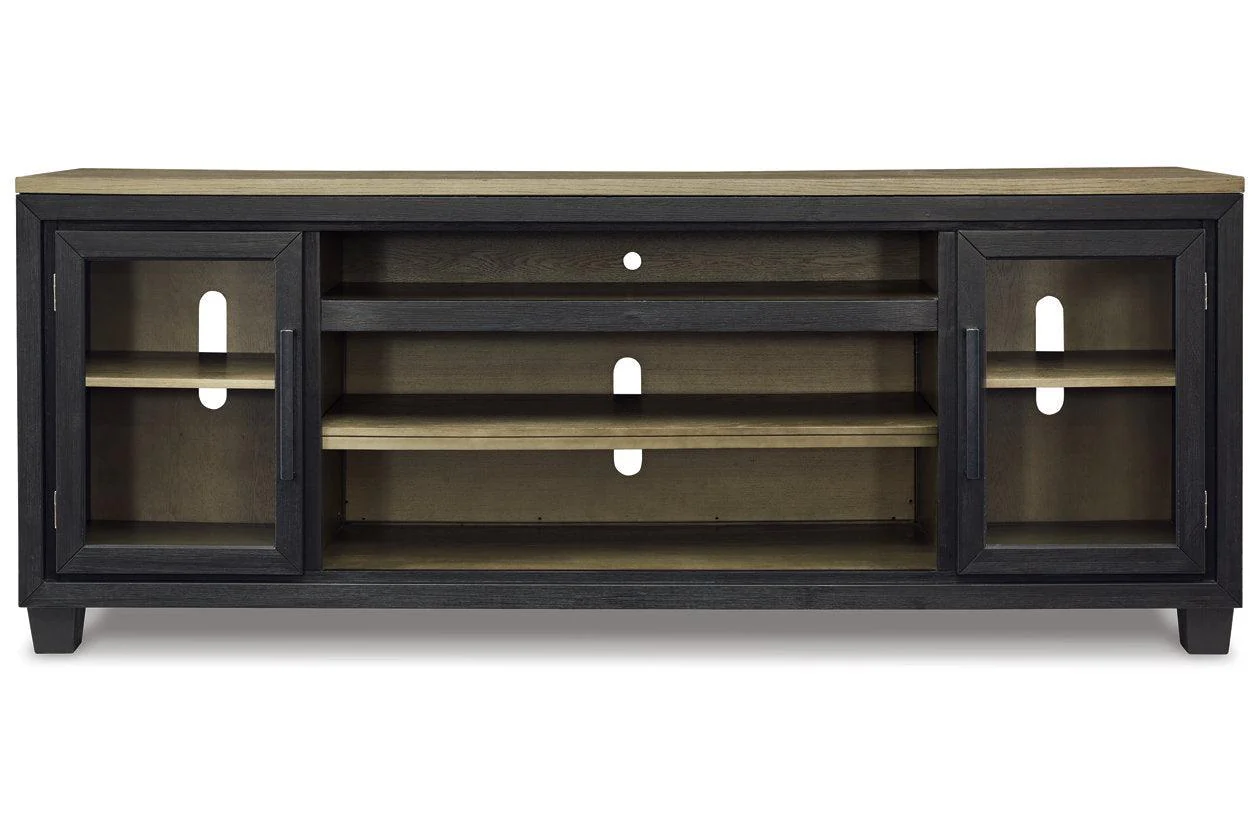 Foyland Black/Brown 83" TV Stand - Image 3