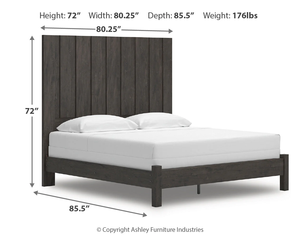 Fraluna Charcoal King Panel Bed - Image 3