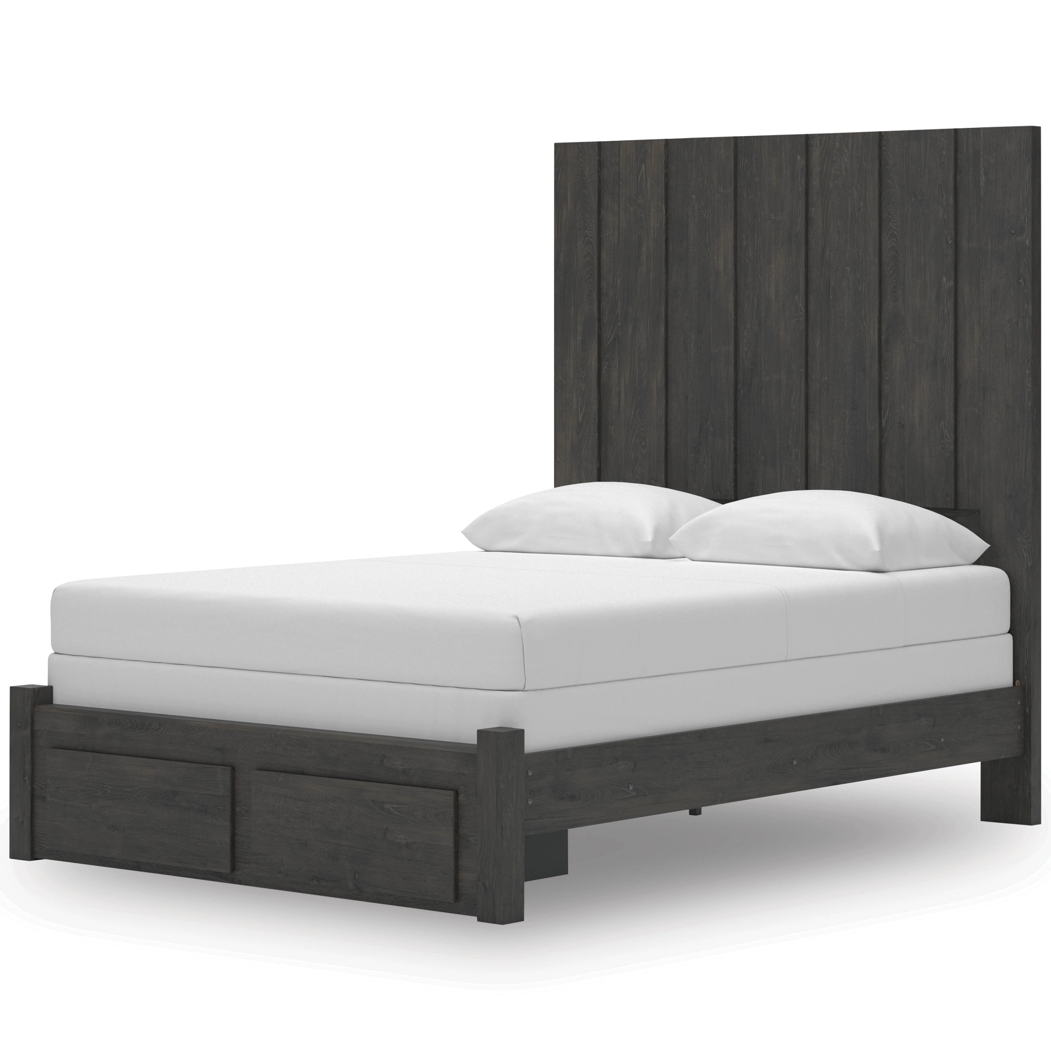 Fraluna Charcoal Storage Panel Bedroom Set with 2 Footboard Drawers - Image 2