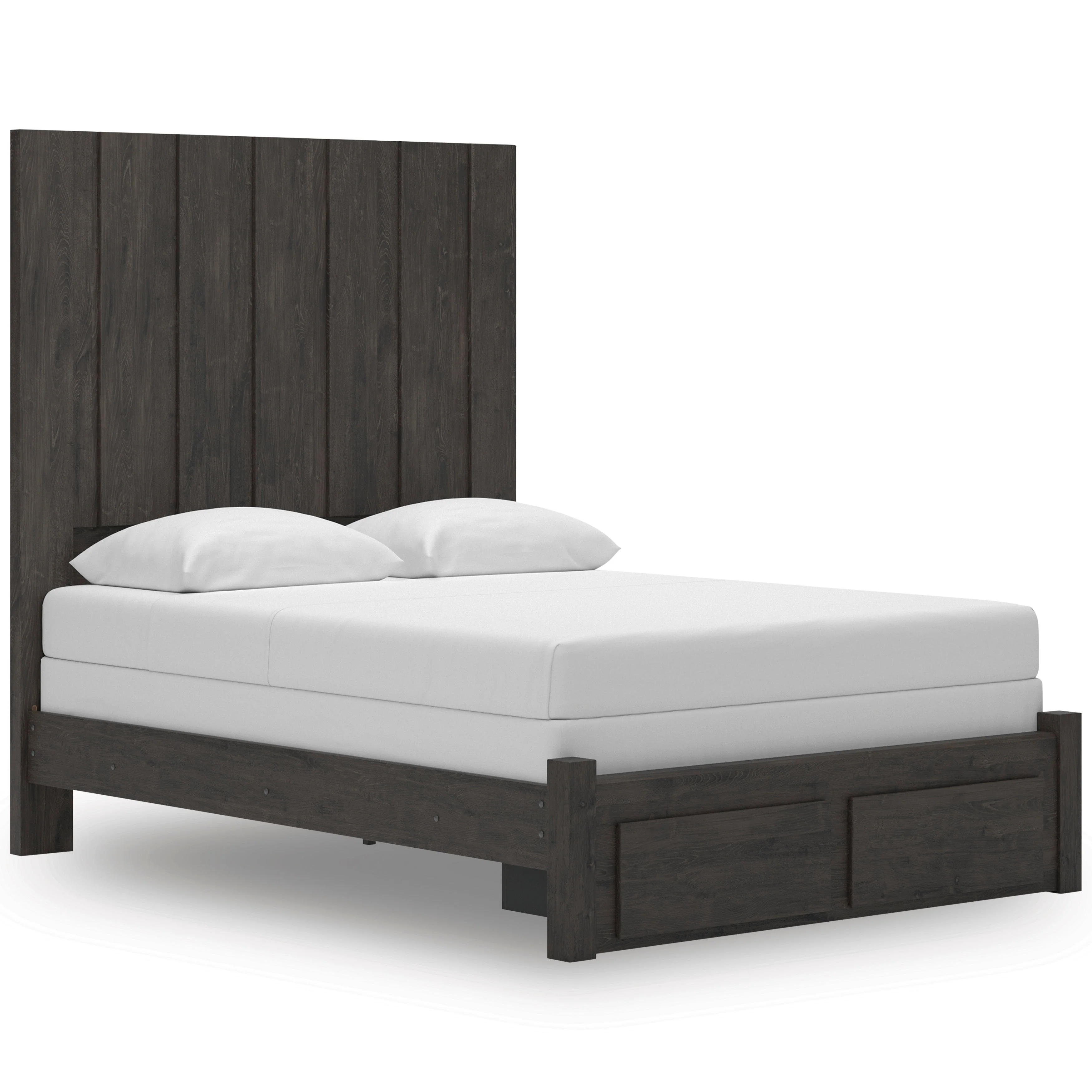 Fraluna Charcoal Storage Panel Bedroom Set with 2 Footboard Drawers - Image 3