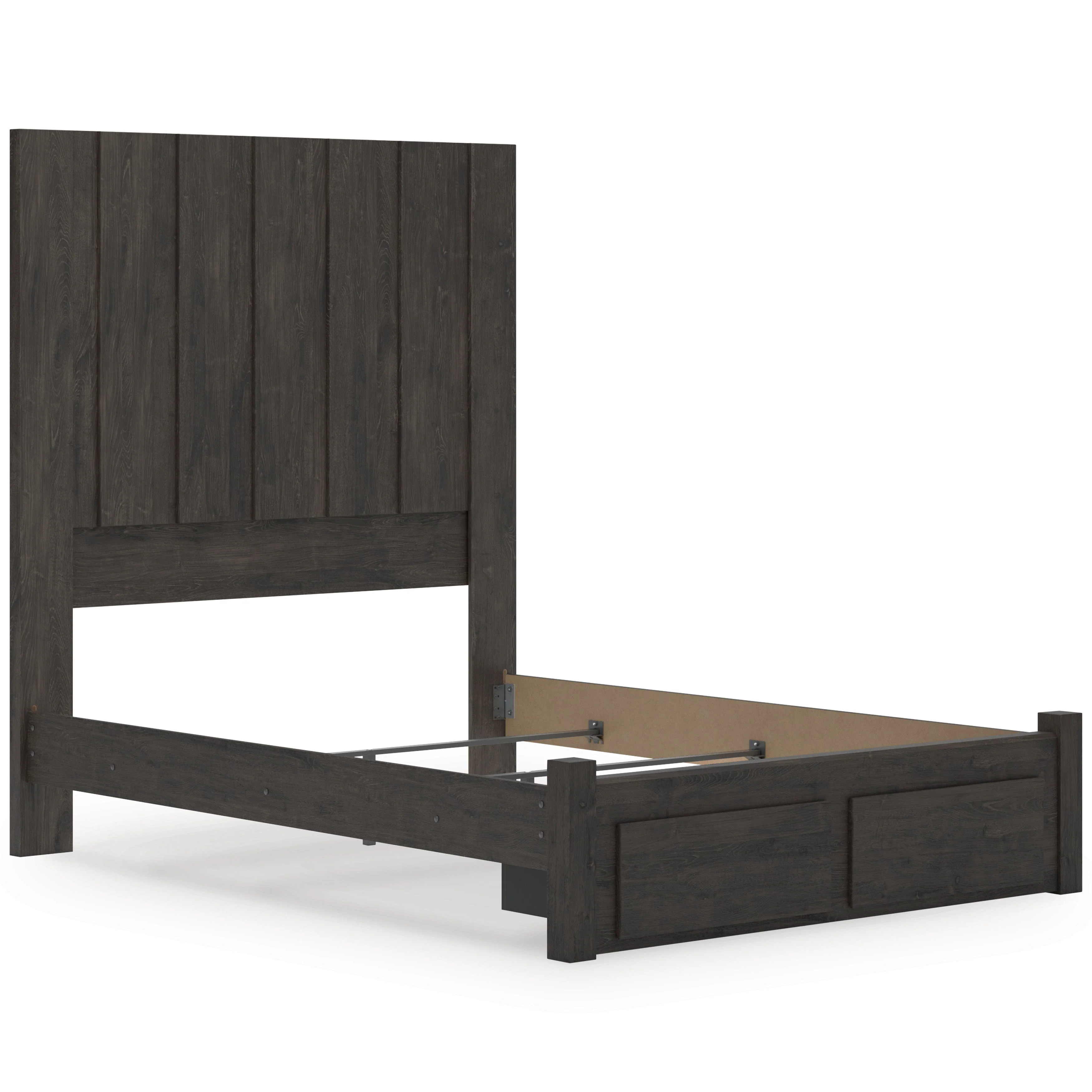 Fraluna Charcoal Storage Panel Bedroom Set with 2 Footboard Drawers - Image 8