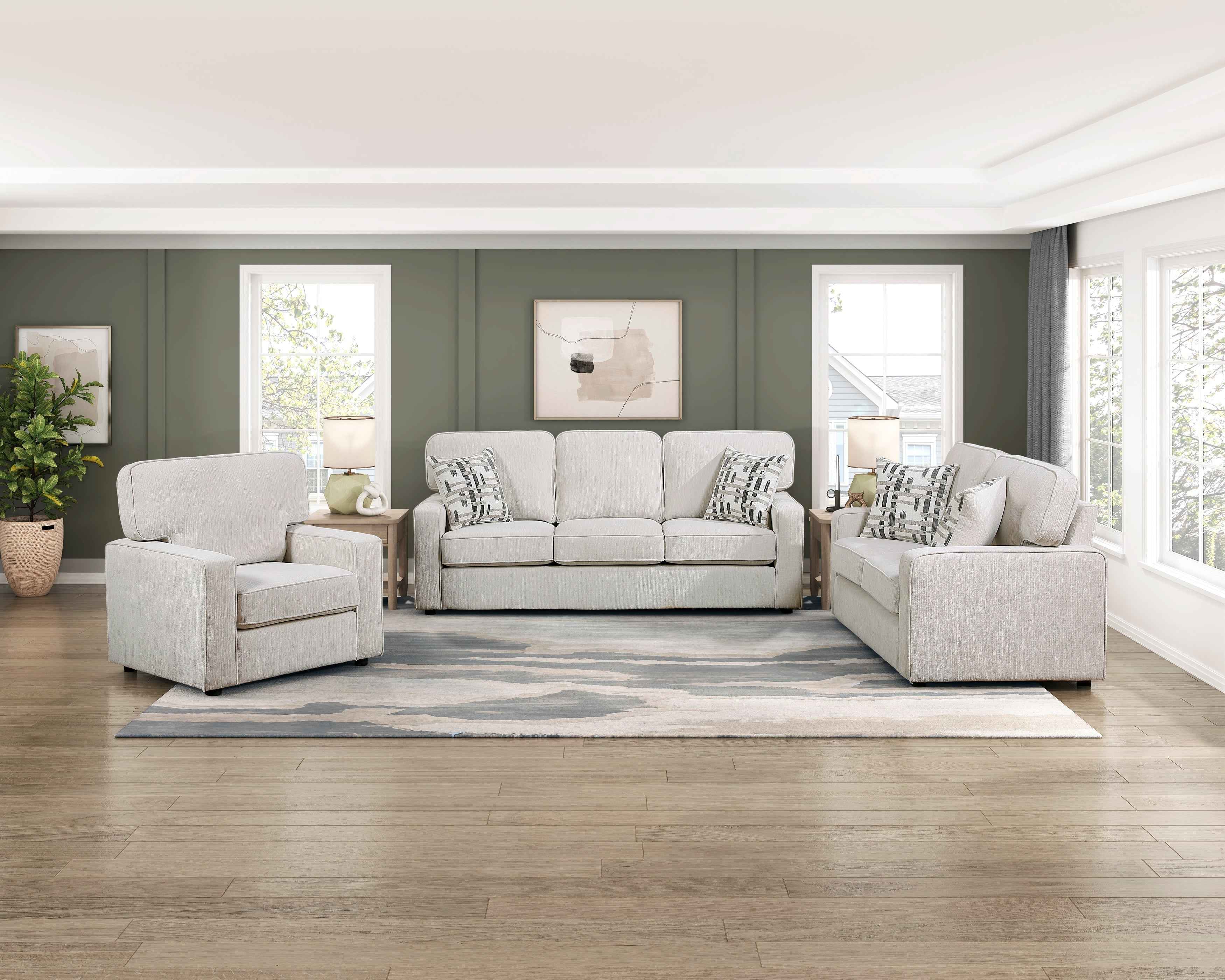 Frances Beige 3-Piece Living Room Set