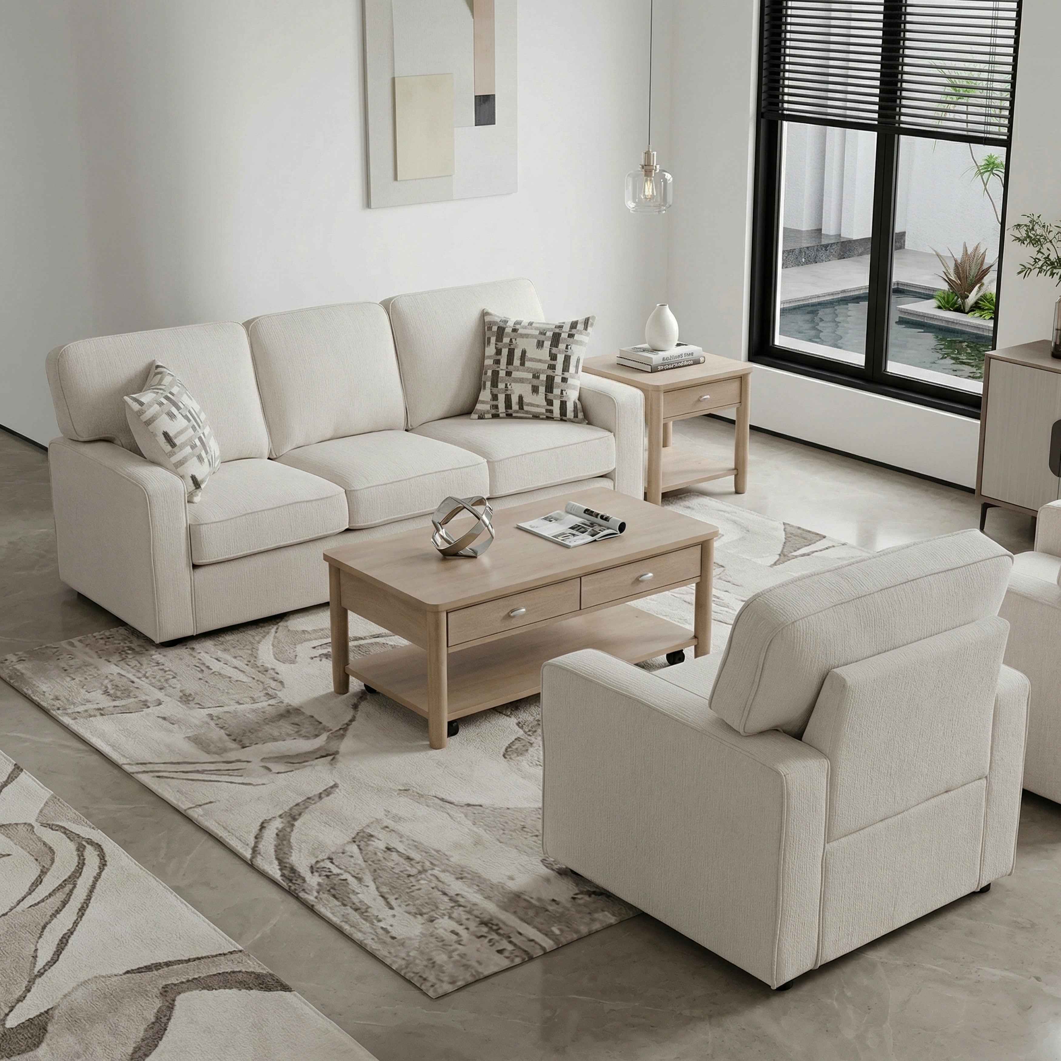 Frances Beige Living Room Set - Image 22