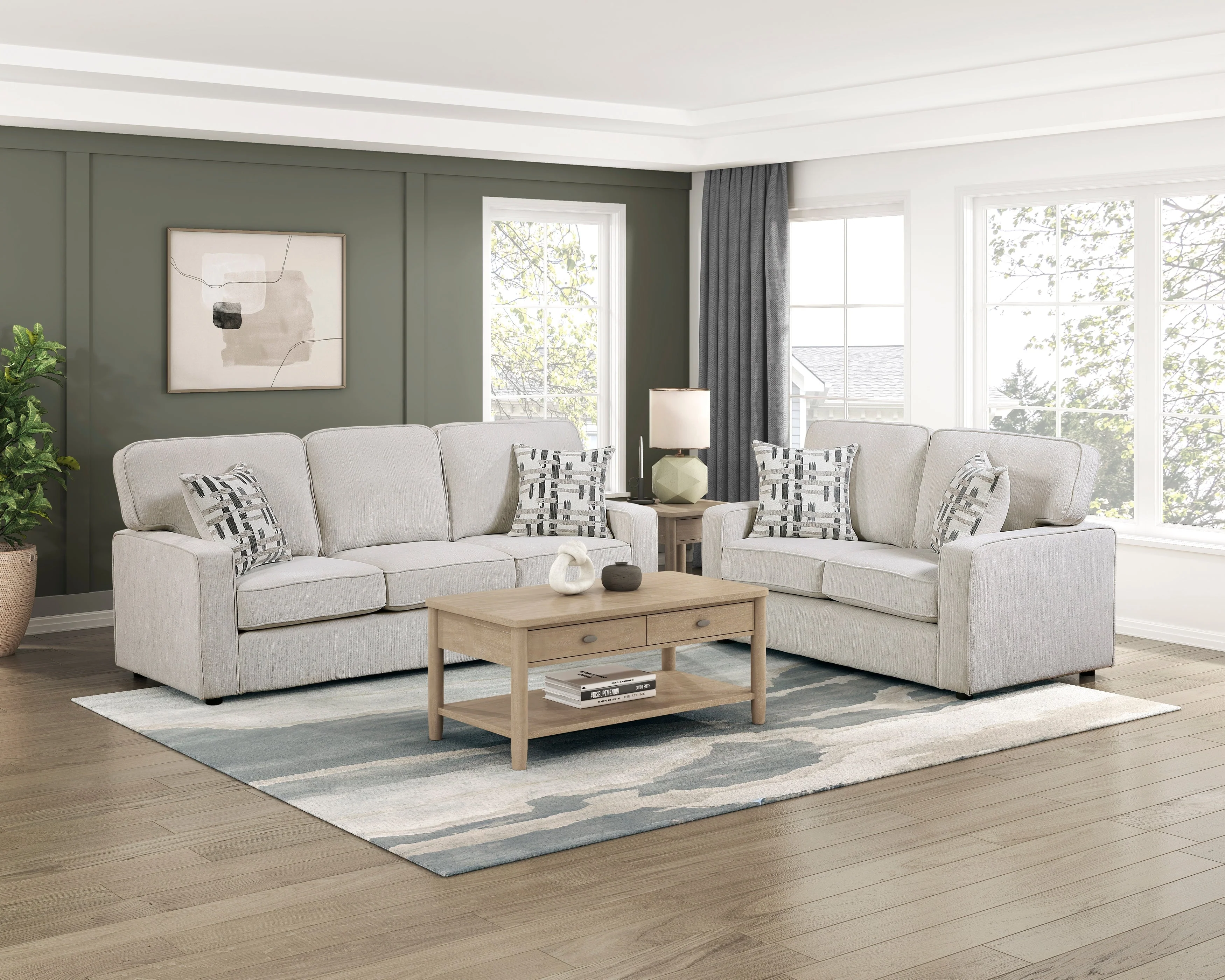 Frances Beige Loveseat - Image 10