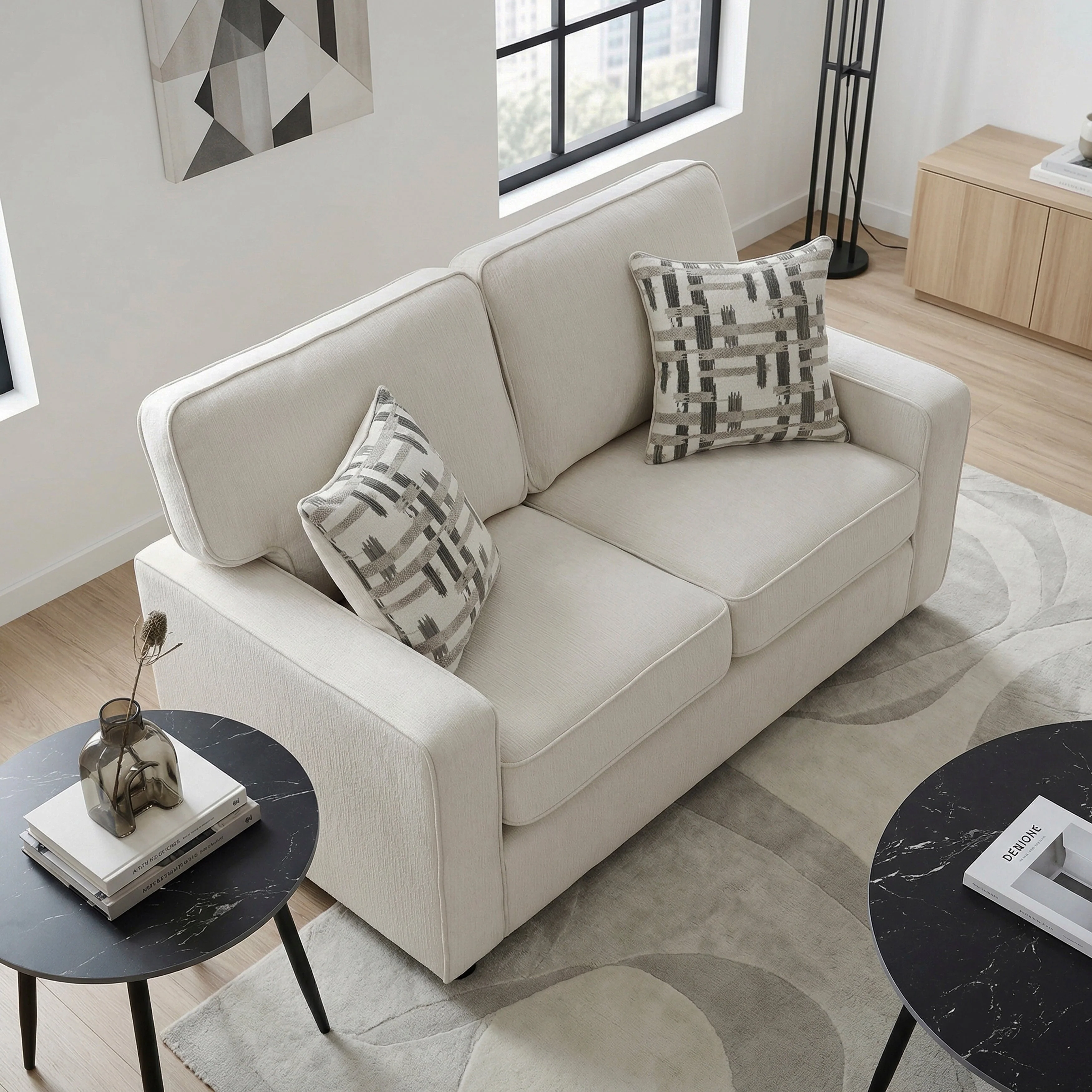 Frances Beige Loveseat - Image 13