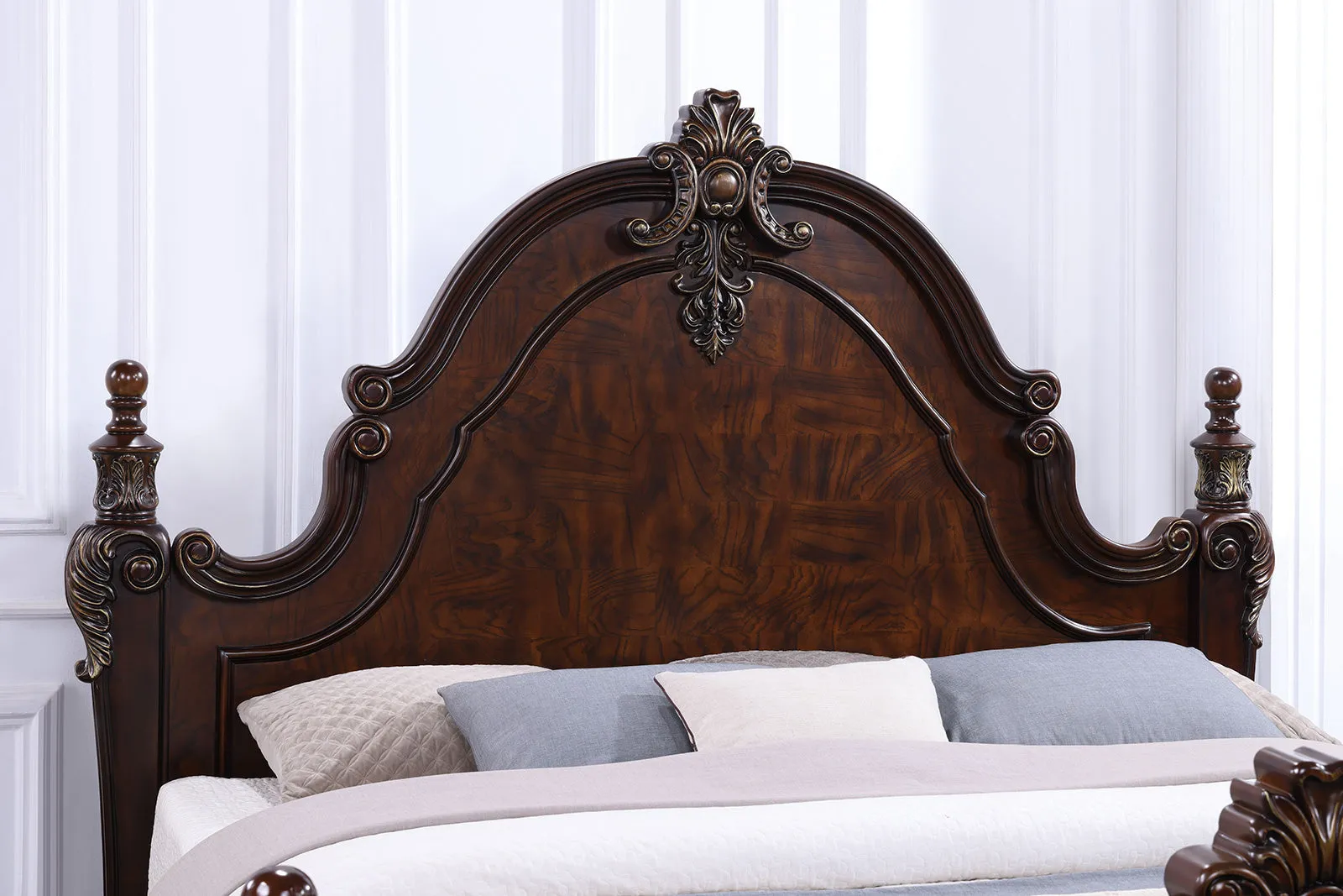 Francione Dark Cherry 4-Piece Queen Bedroom Set - Image 3