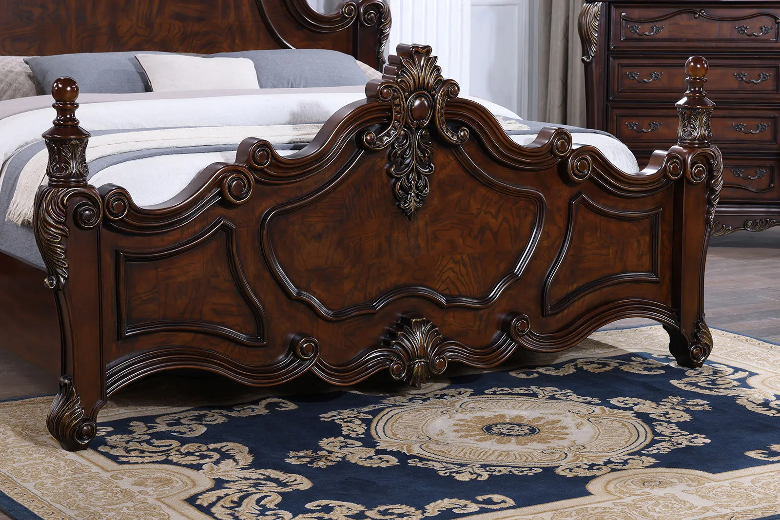 Francione Dark Cherry 4-Piece Queen Bedroom Set - Image 4