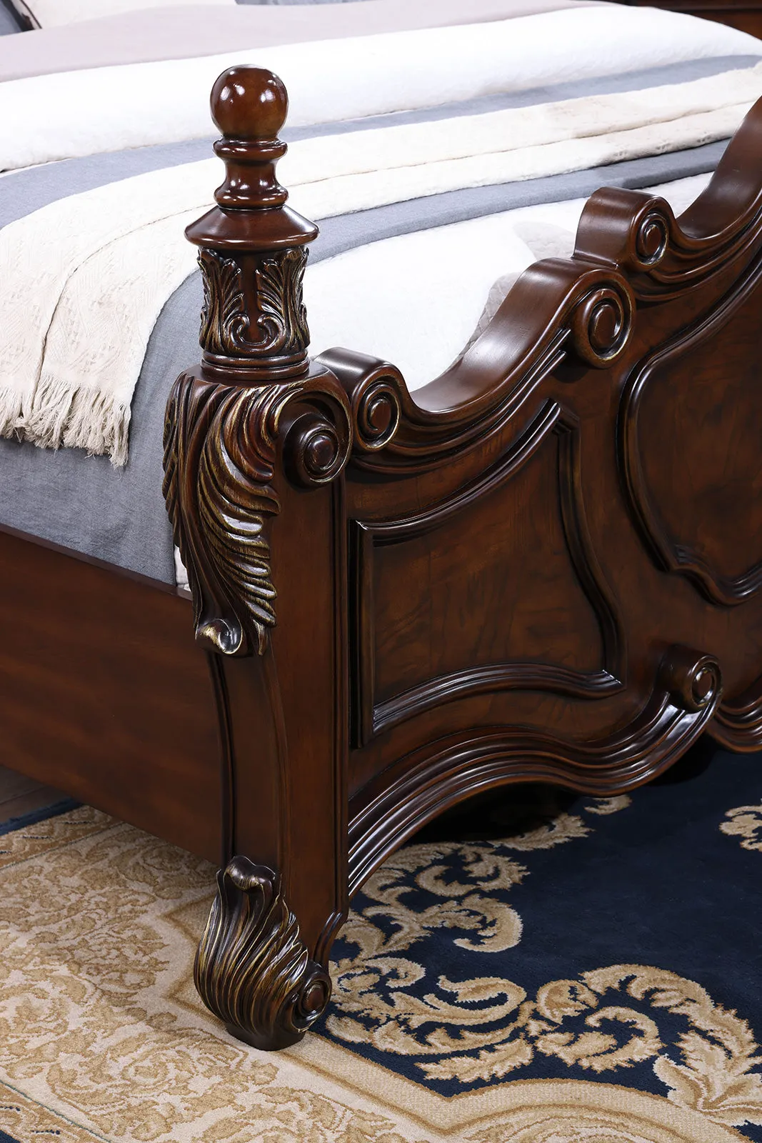 Francione Dark Cherry 4-Piece Queen Bedroom Set - Image 6