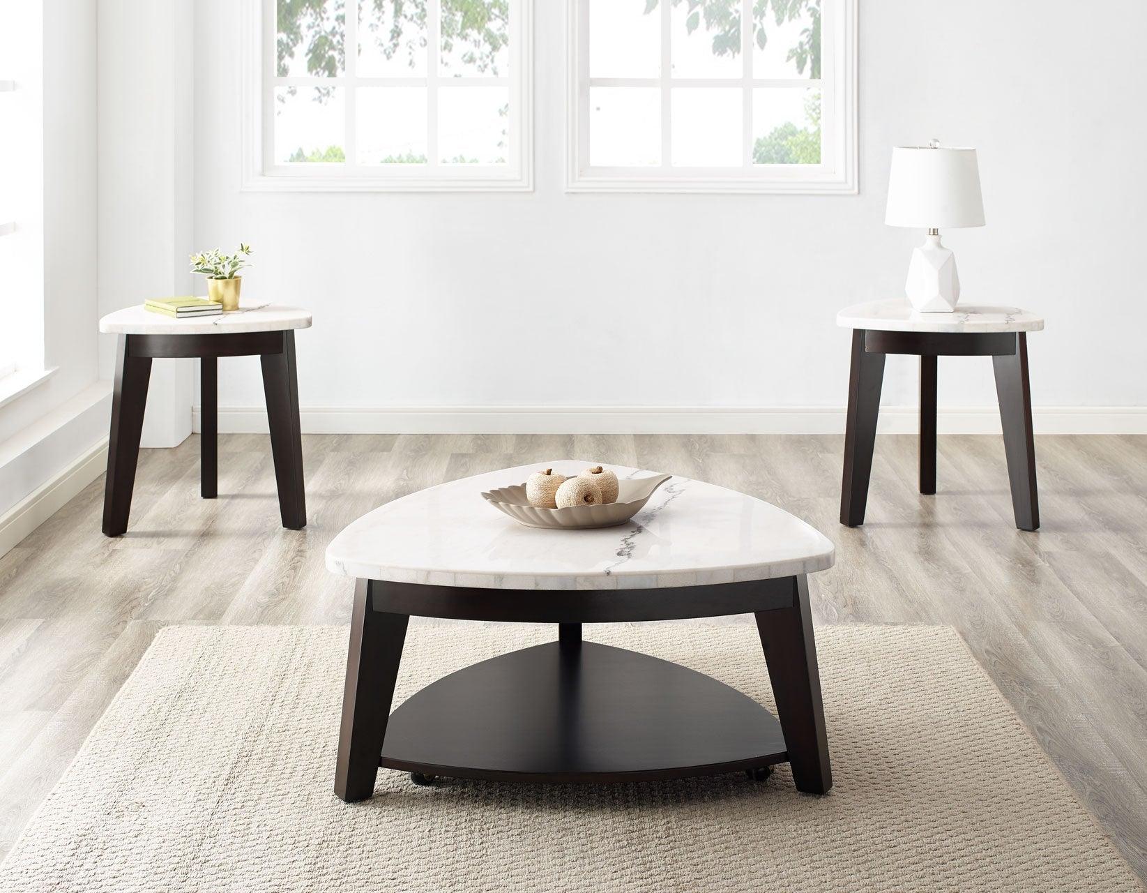 Francis Marble Top Cocktail Tblw/Casters - Image 2