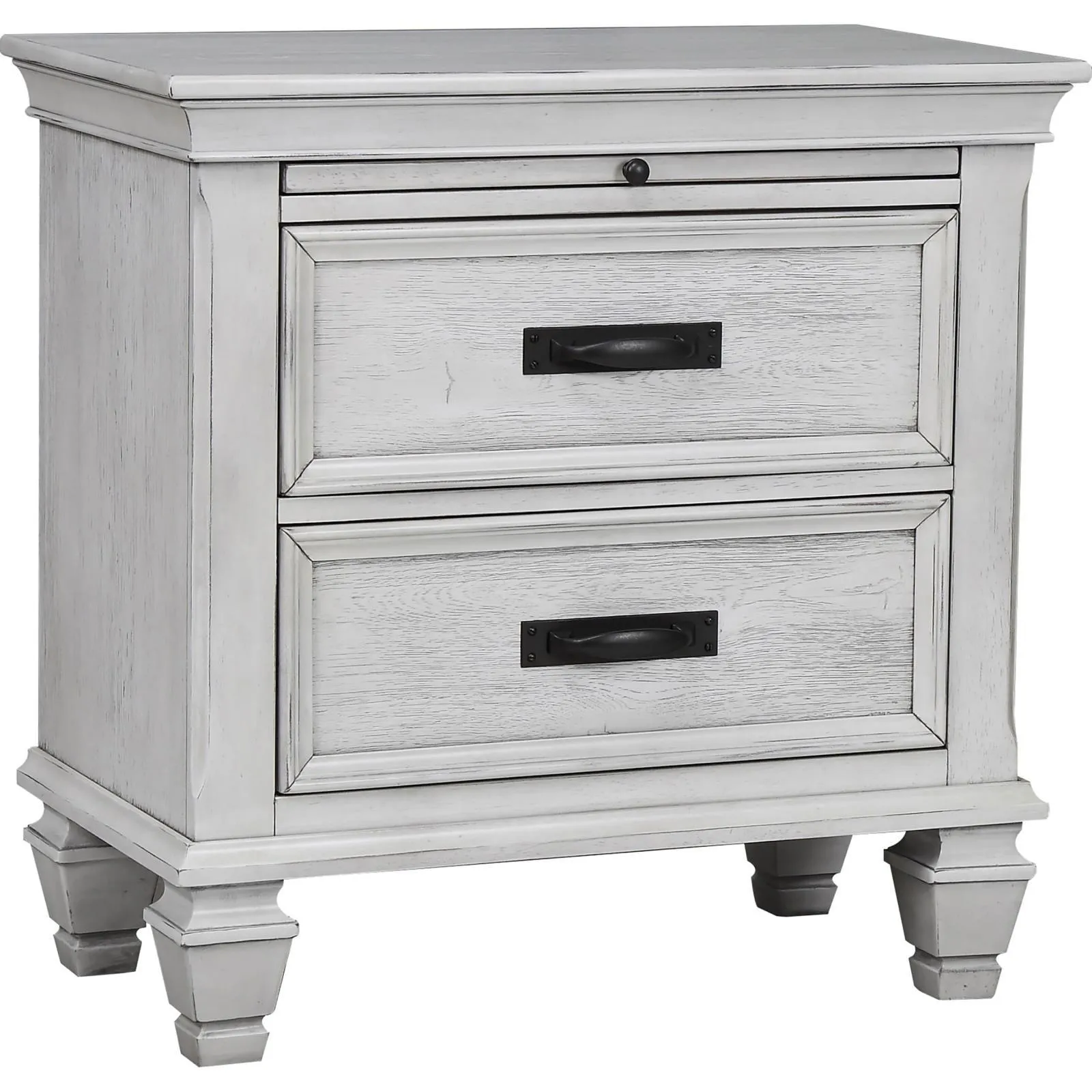 Franco Antique White 2-Drawer Nightstand - Image 3