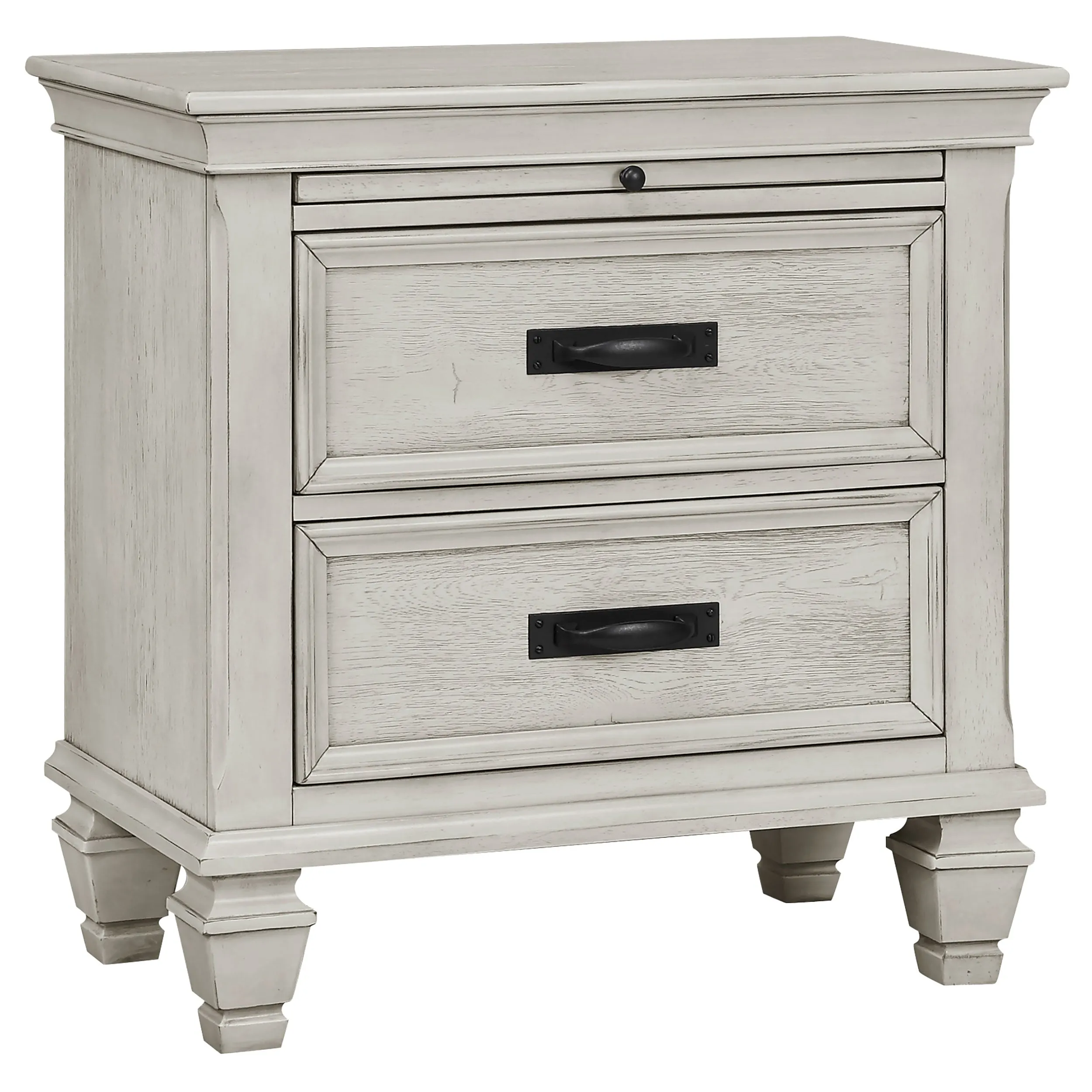 Franco Antique White 4-Piece Queen Storage Bedroom Set - Image 5