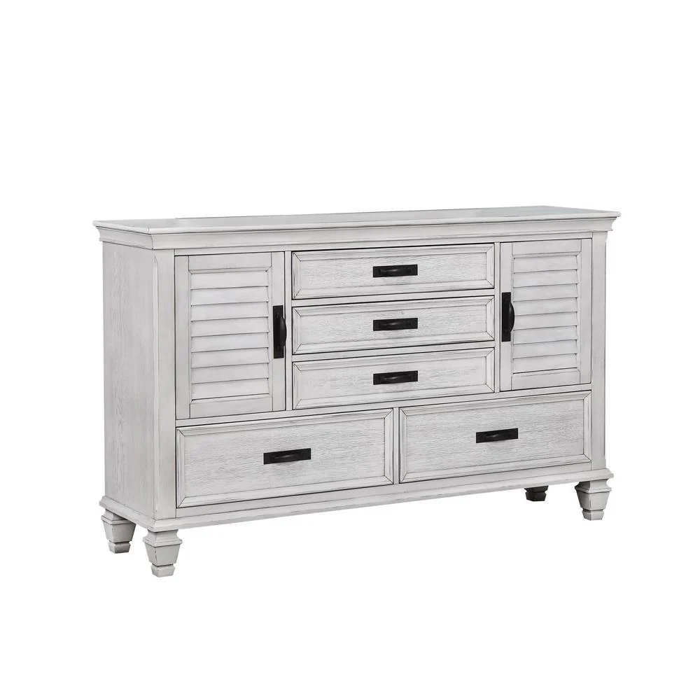 Franco Antique White 5-Drawer Dresser - Image 2