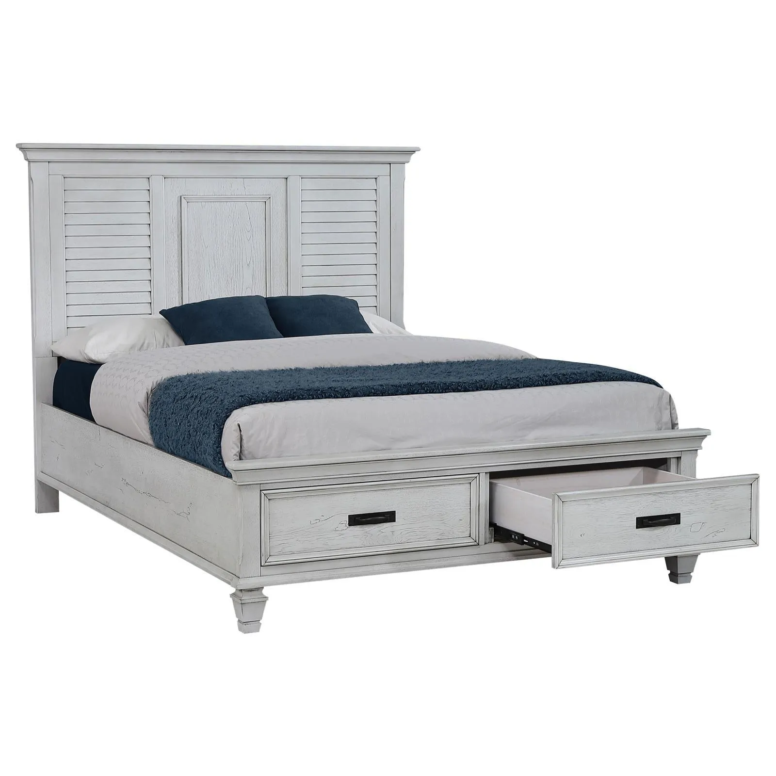 Franco Antique White Queen Storage Bed - Image 2