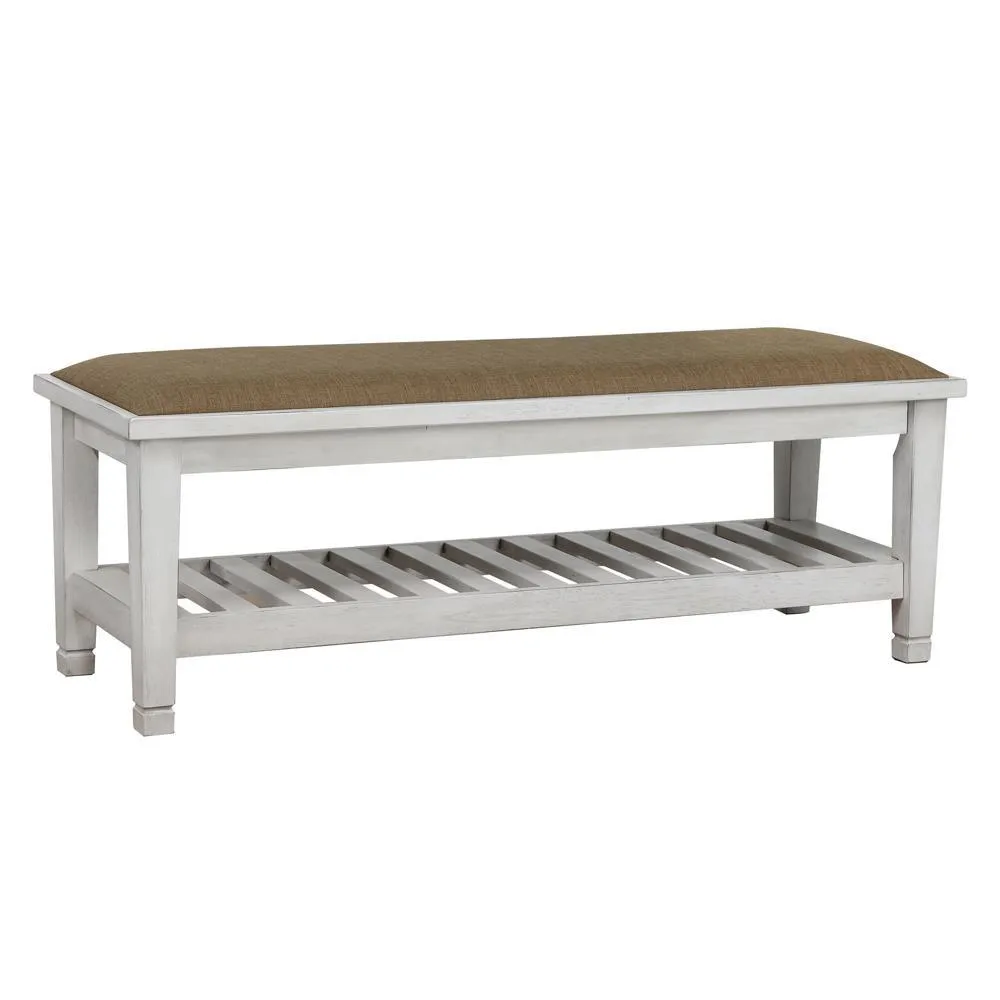 Franco Brown/Antique White Bench - Image 2