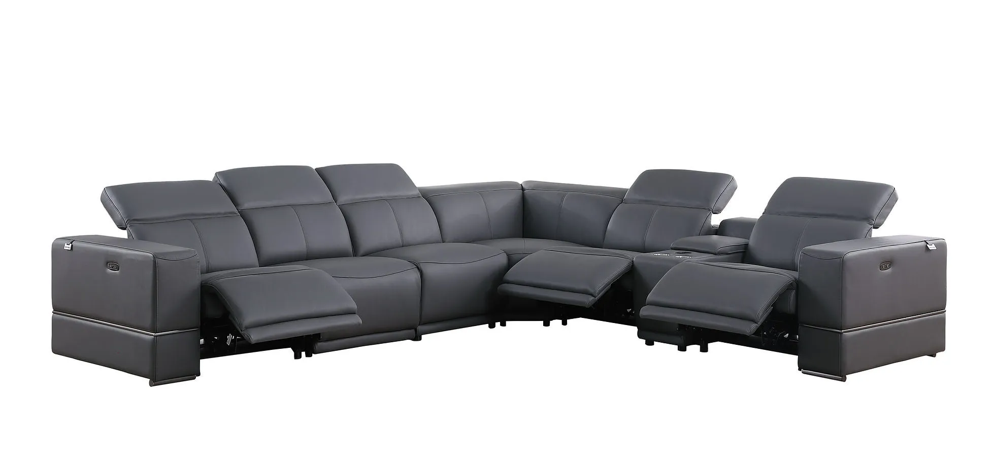 Franco Dark Grey 7-piece 3 Power Reclining Sectional [Special Price] - Image 2