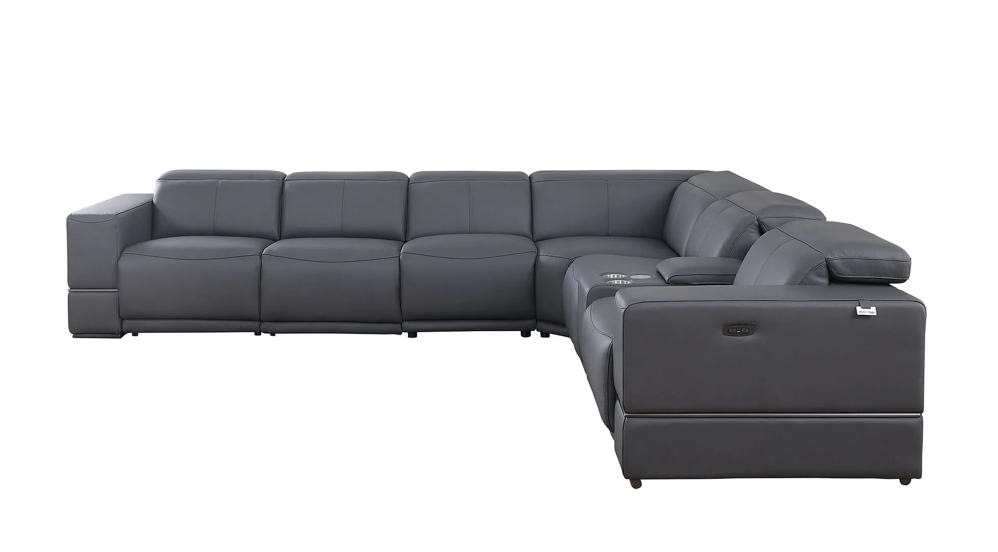 Franco Dark Grey 7-piece 3 Power Reclining Sectional [Special Price] - Image 3