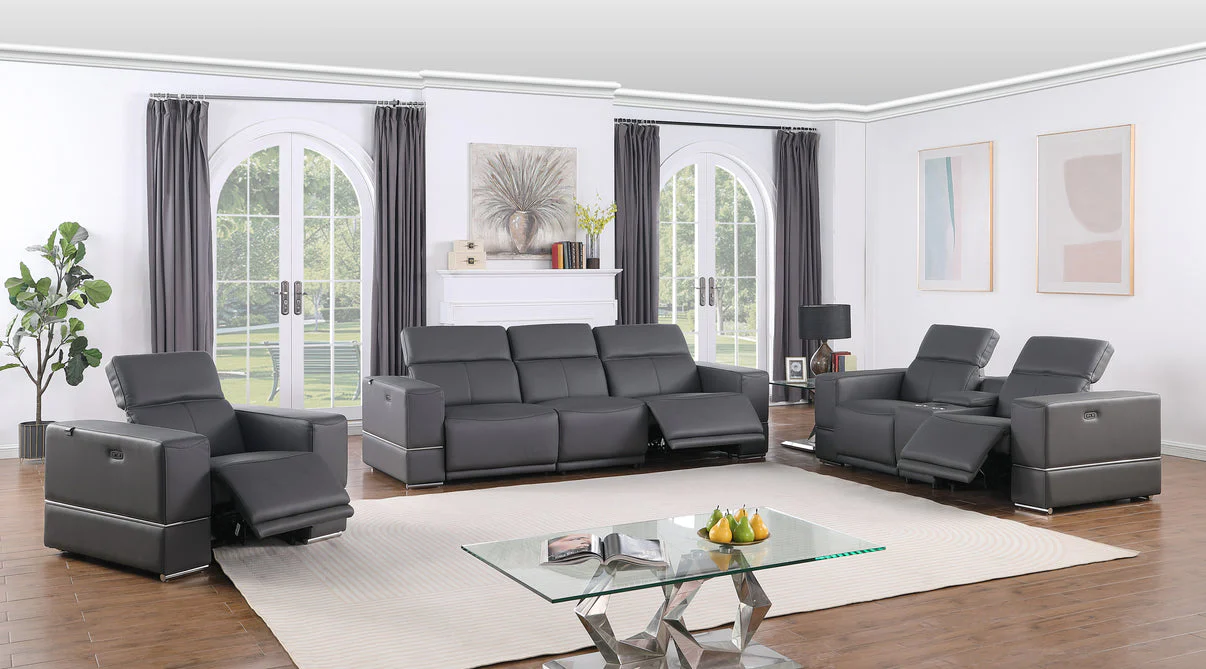 Franco Grey Power Reclining Living Room Set