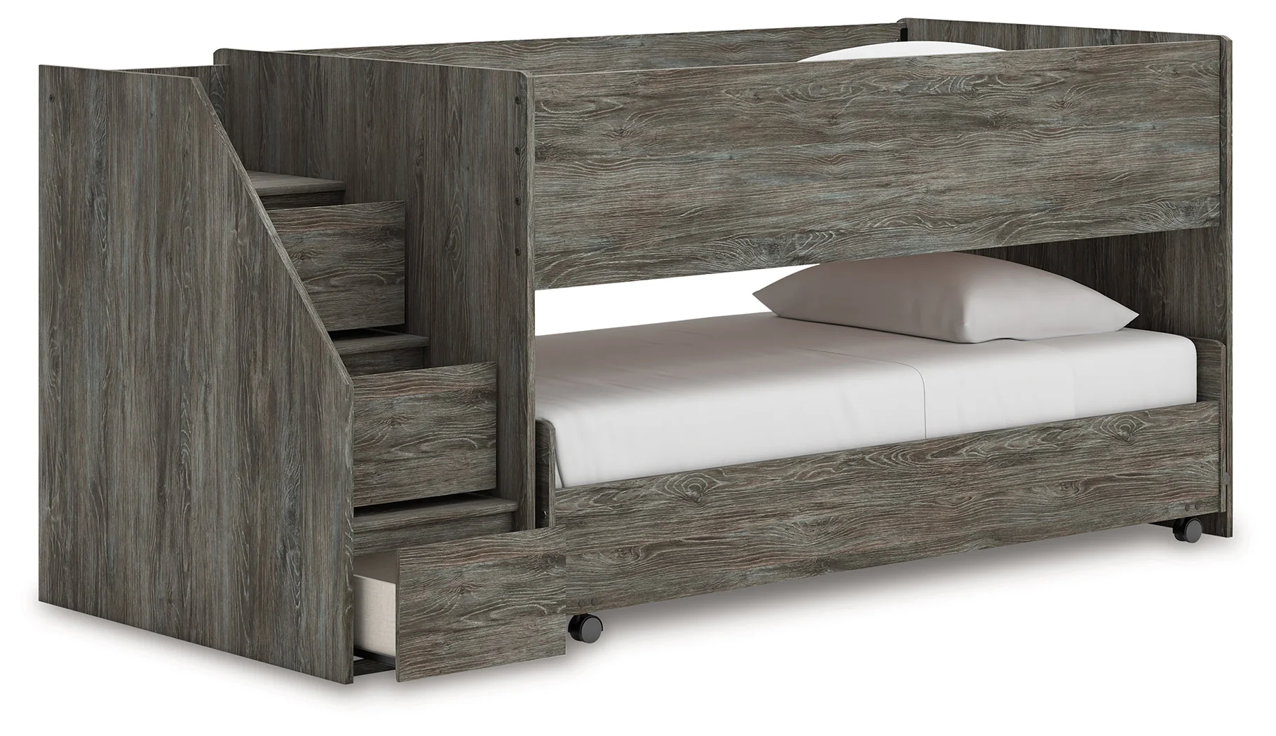Frandern Gray Twin over Twin Loft Bed - Image 3