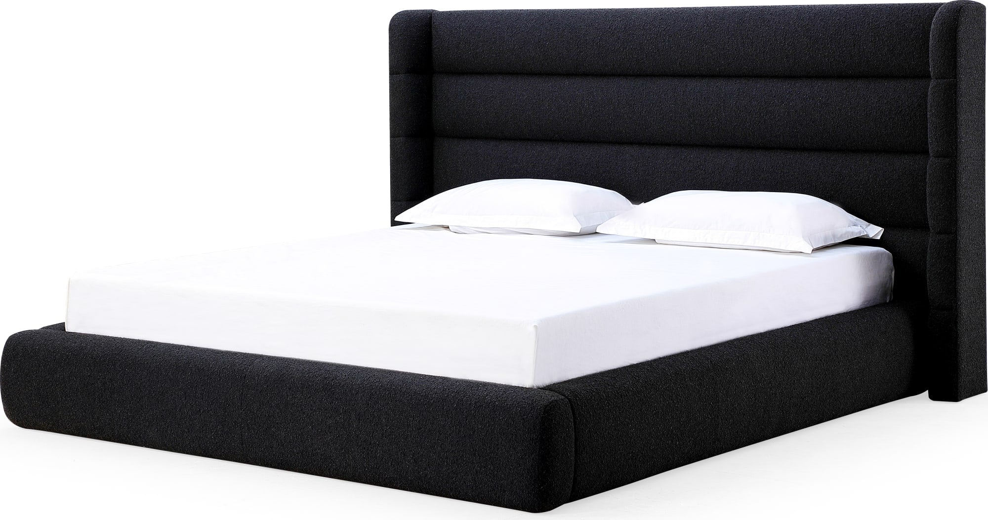 Frank Ember King Upholstered Wingback Platform Bed - Image 2