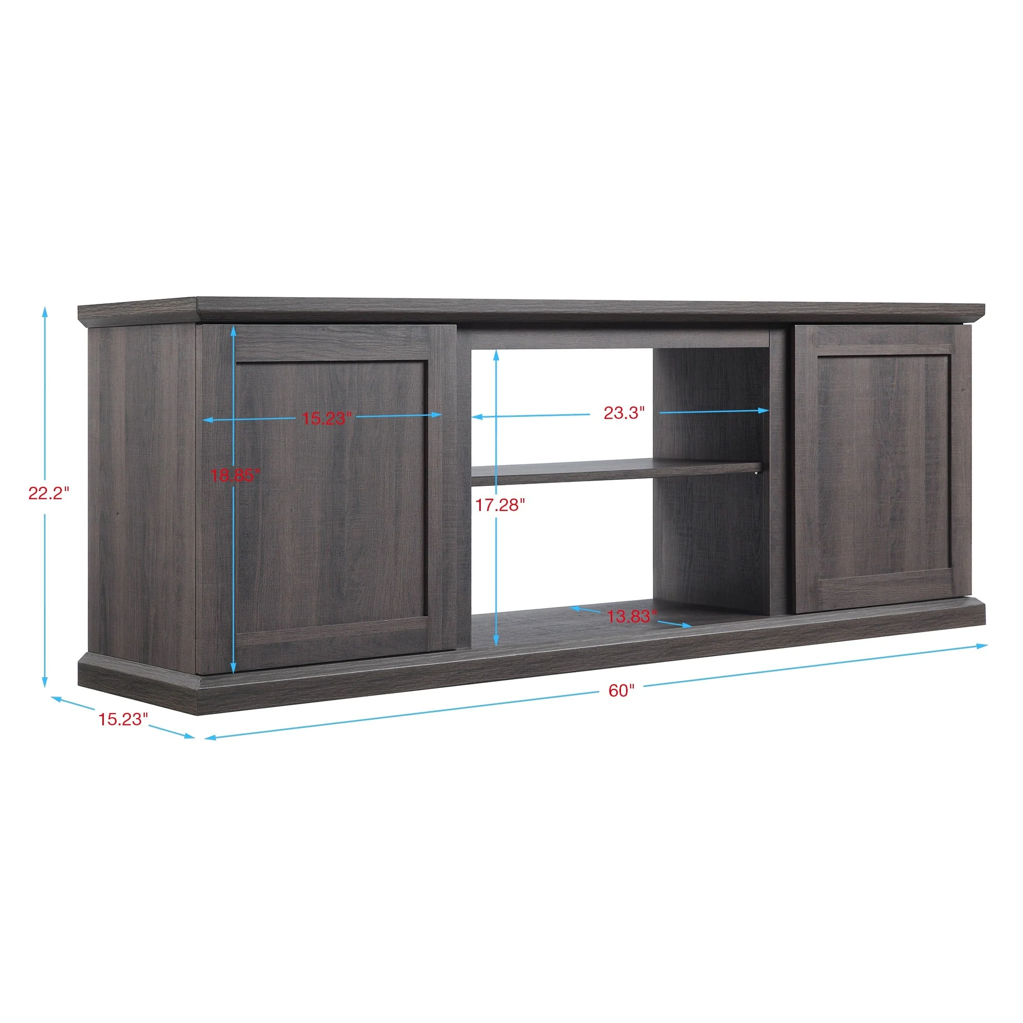 Franklin 60" TV Stand in Brown - Image 3