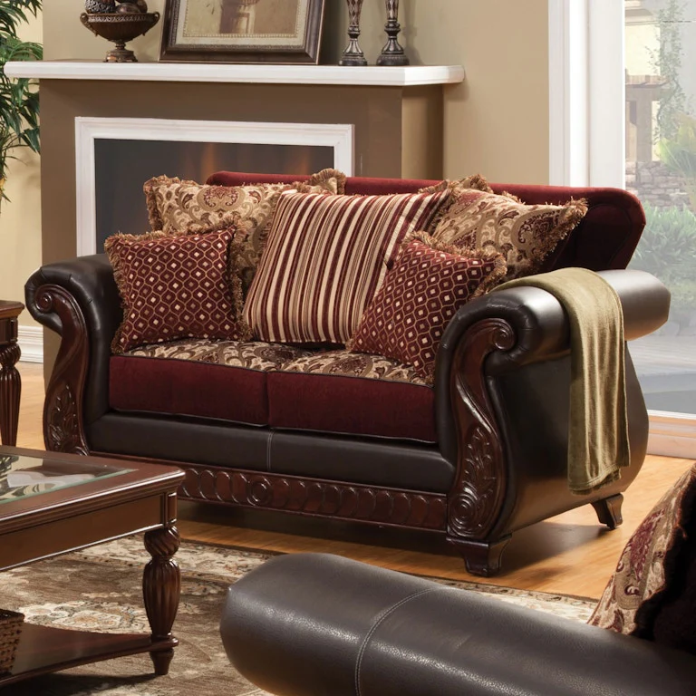 Franklin Burgundy/Espresso Loveseat