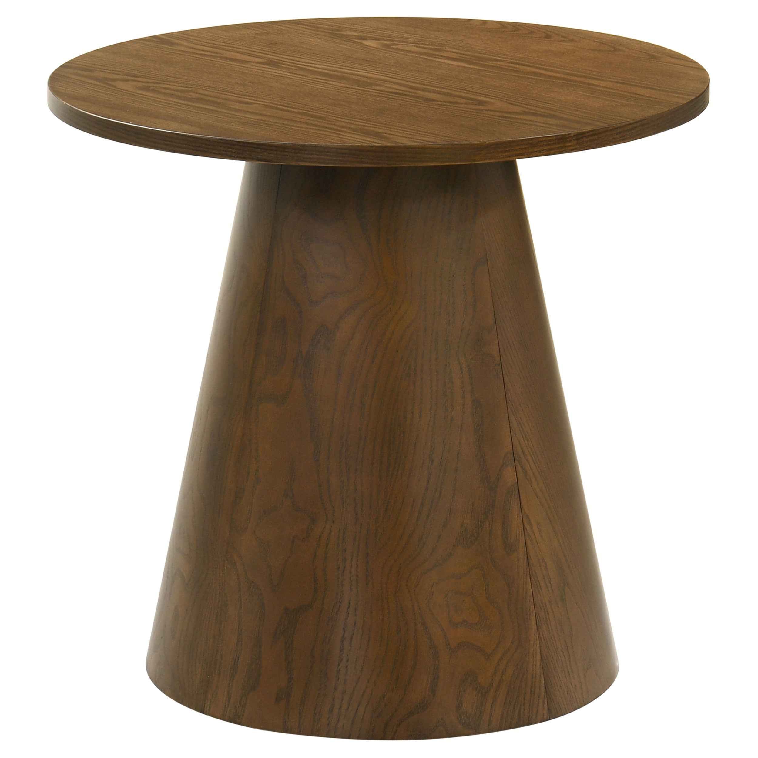 Franklin Dark Brown 2-piece Round Pedestal Coffee Table Set - Image 3