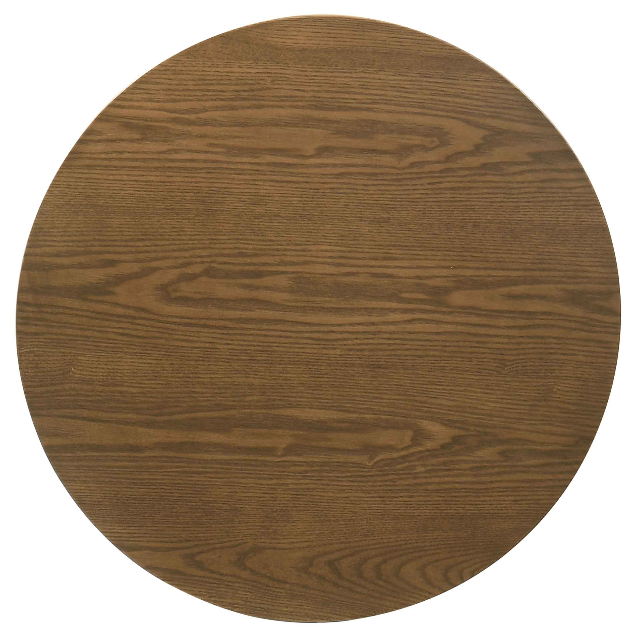Franklin Dark Brown 2-piece Round Pedestal Coffee Table Set - Image 4