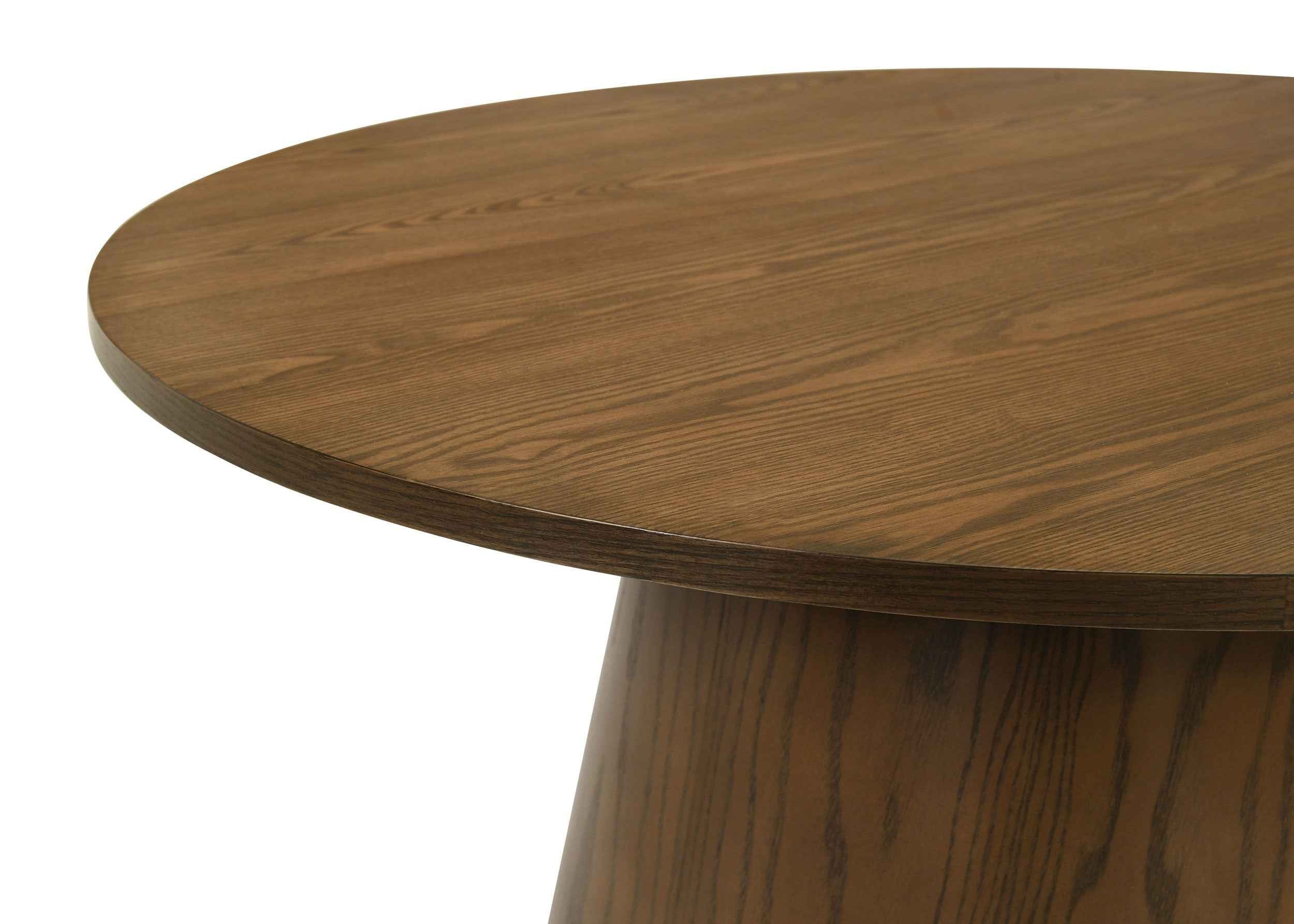 Franklin Dark Brown Round Wood Pedestal Side End Table - Image 4