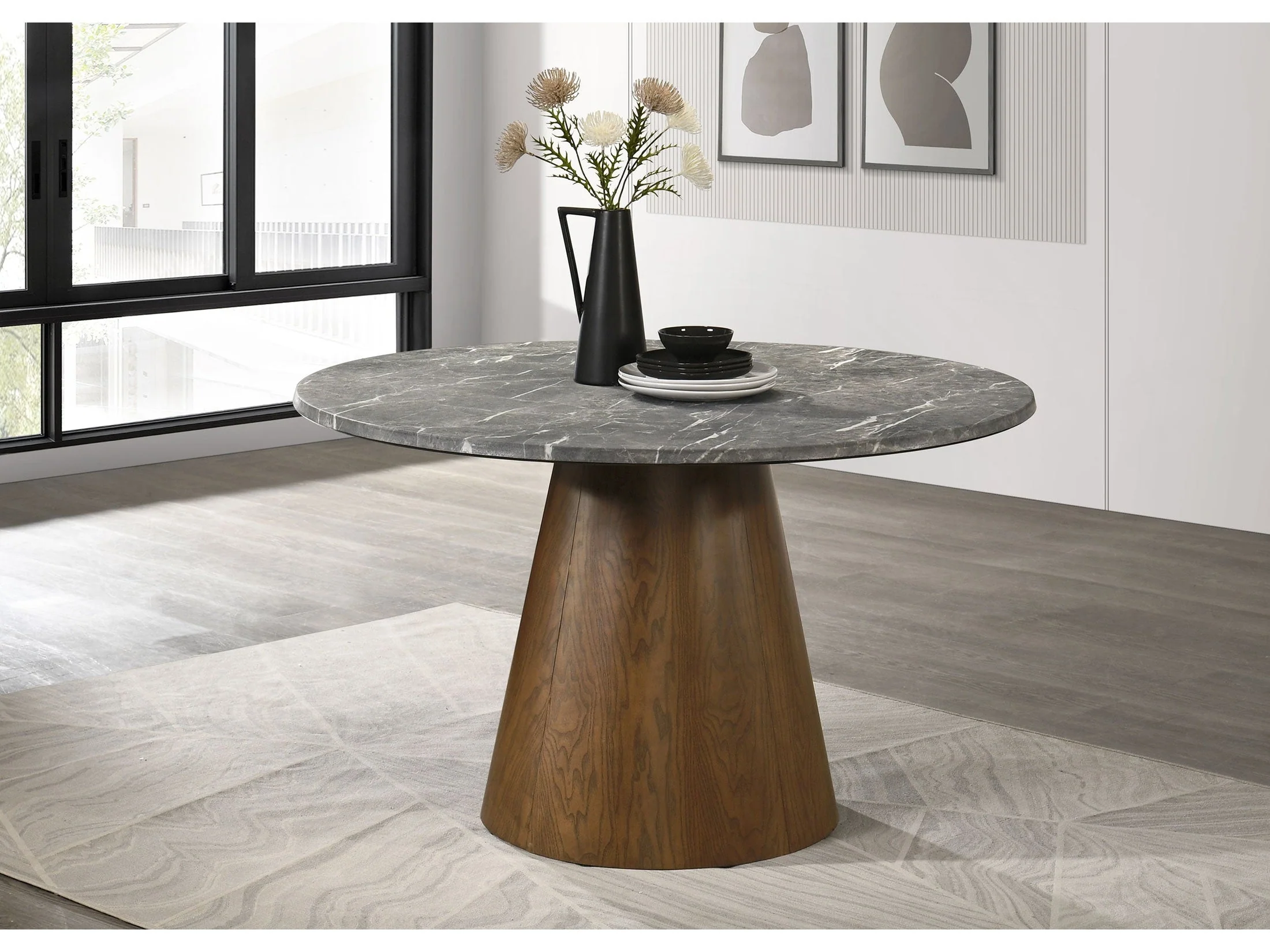 Franklin Dark Oak 59-inch Round Dining Table