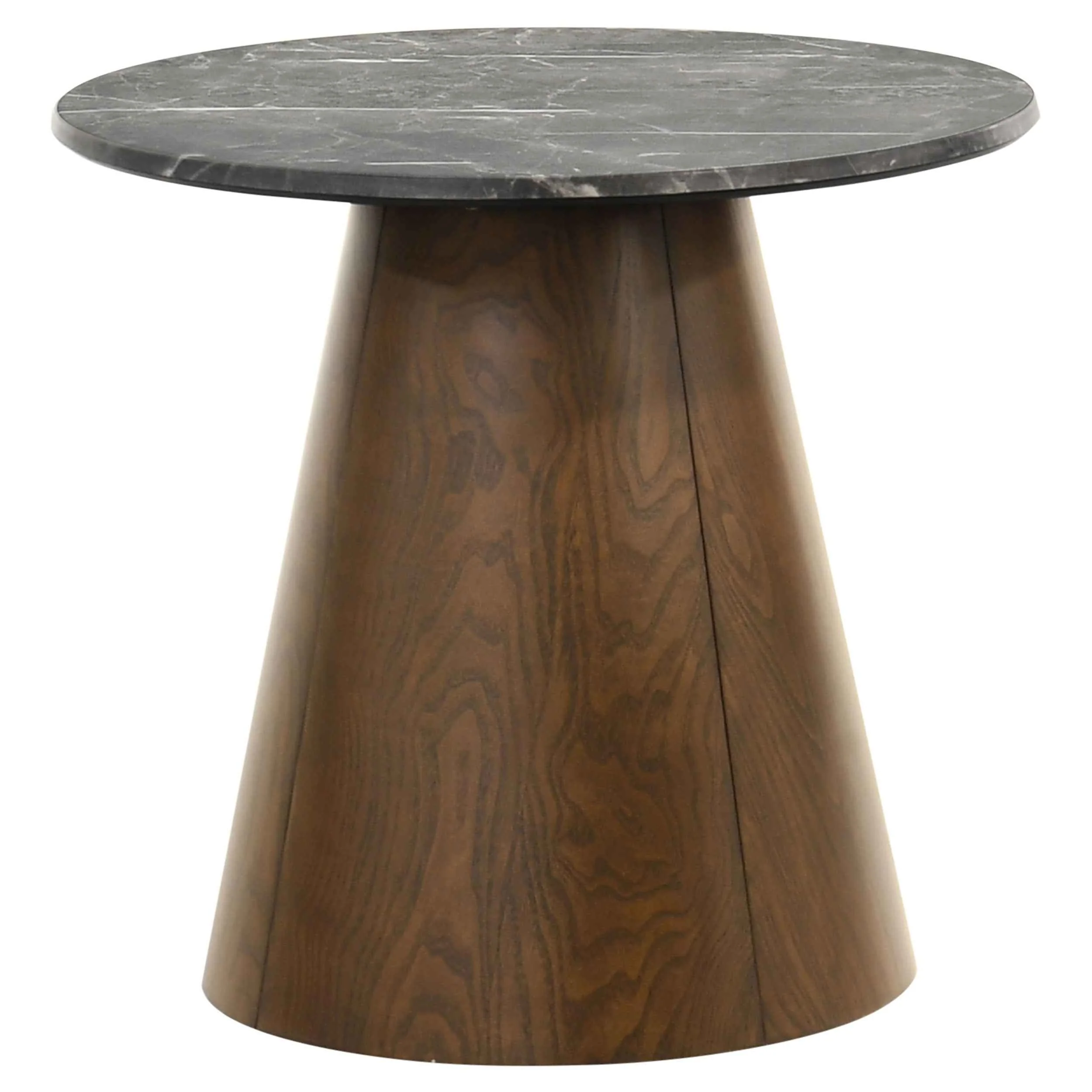 Franklin Grey/Dark Brown 3-piece Round Pedestal Coffee Table Set - Image 3