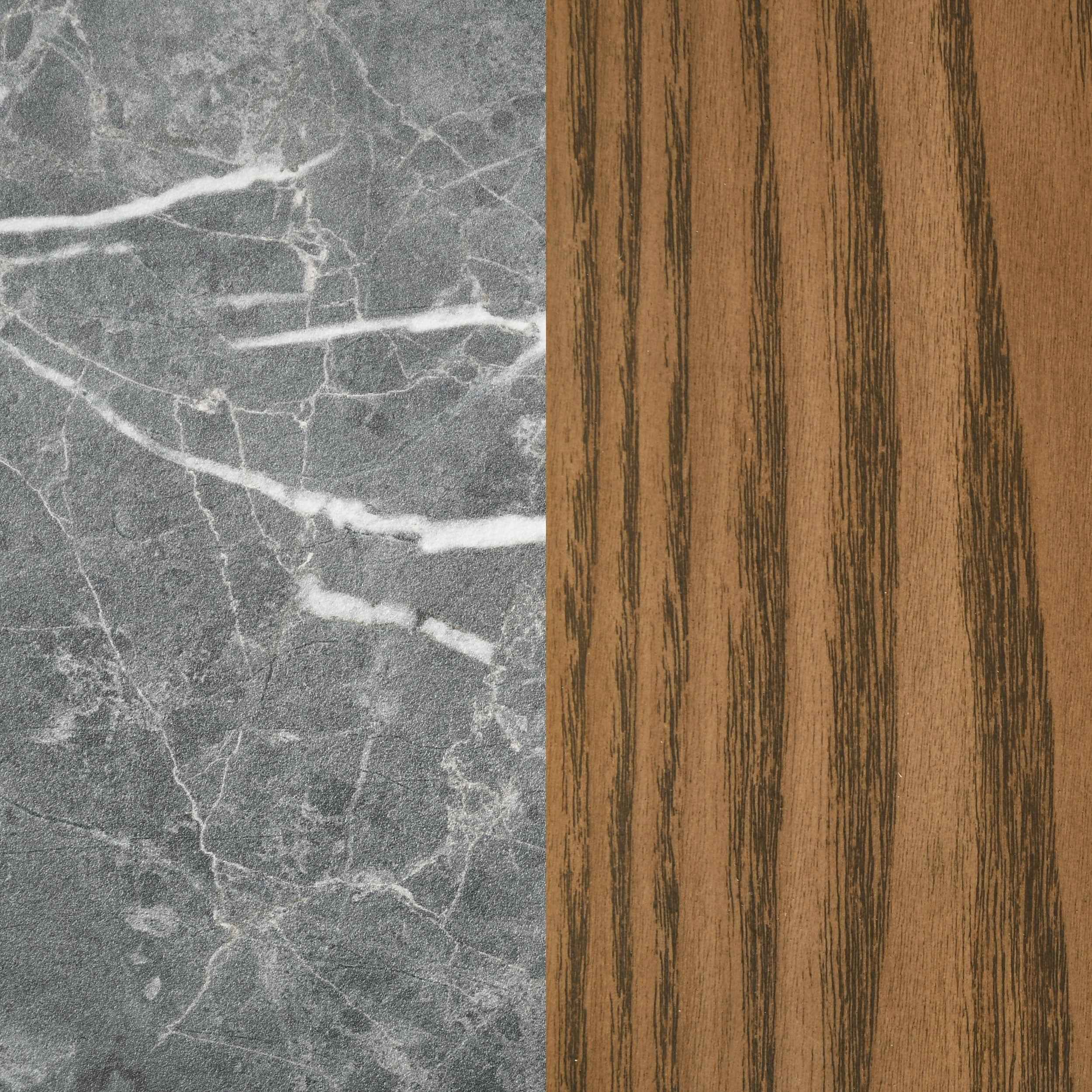 Franklin Grey/Dark Brown Round Wood Pedestal Side End Table - Image 6