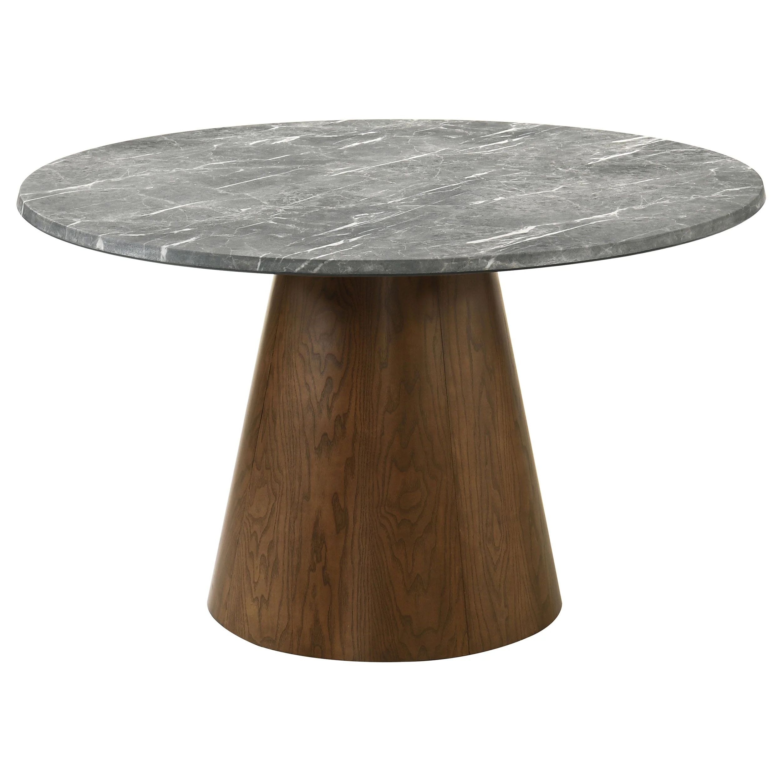 Franklin Grey/Dark Oak 5-piece Round Dining Table Set - Image 3