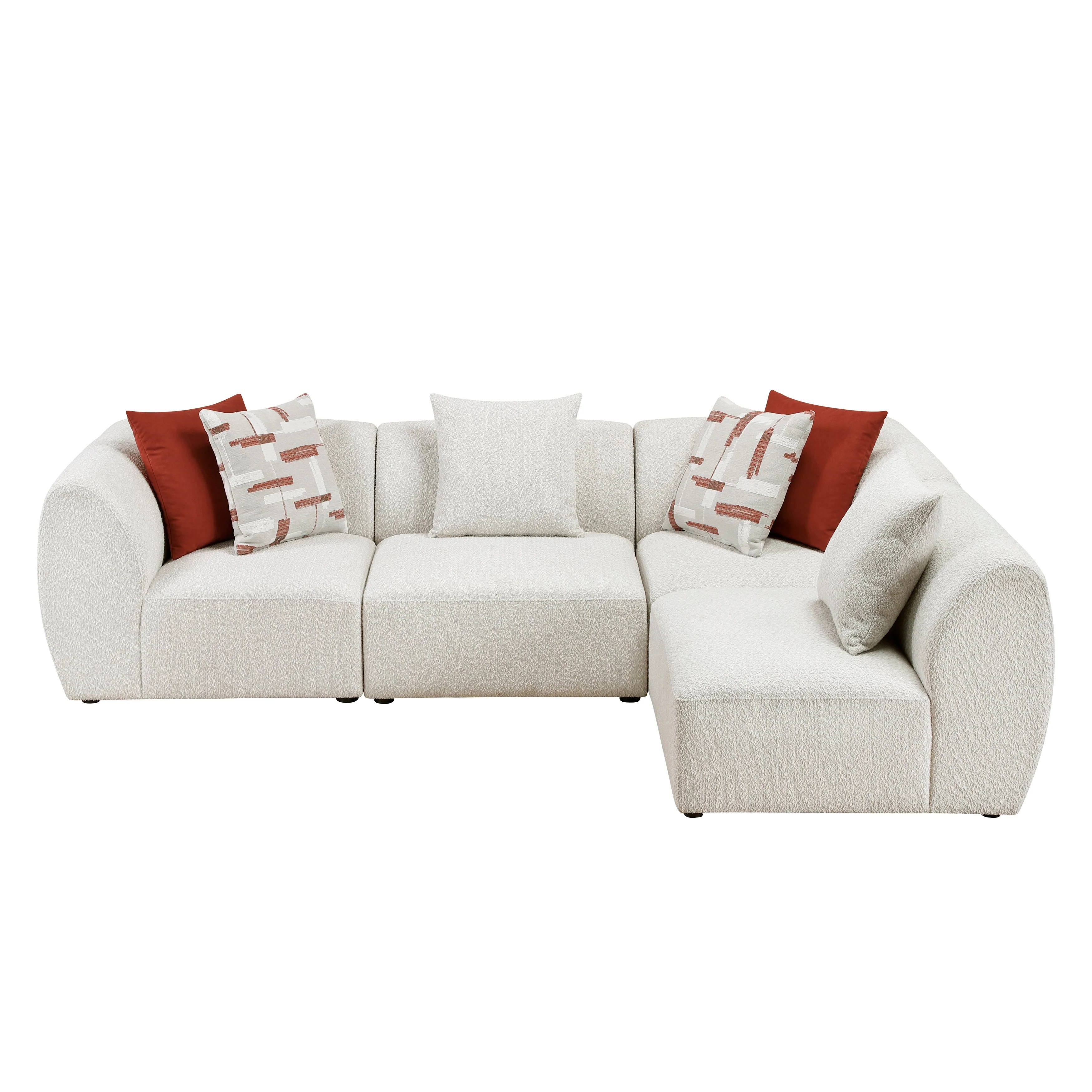 Franz Beige Chenille 4-Piece Modular Sectional - Image 3