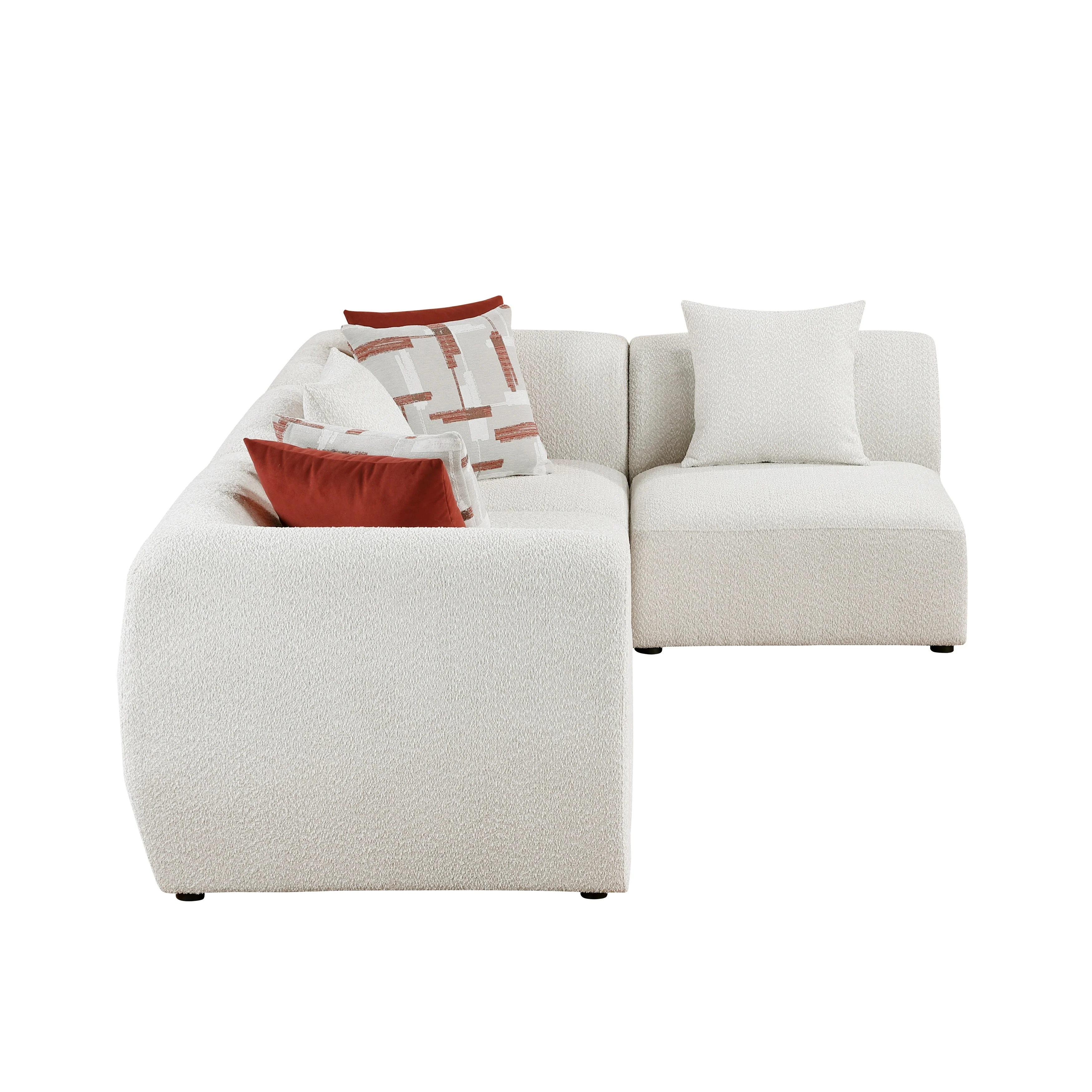 Franz Beige Chenille 4-Piece Modular Sectional - Image 4