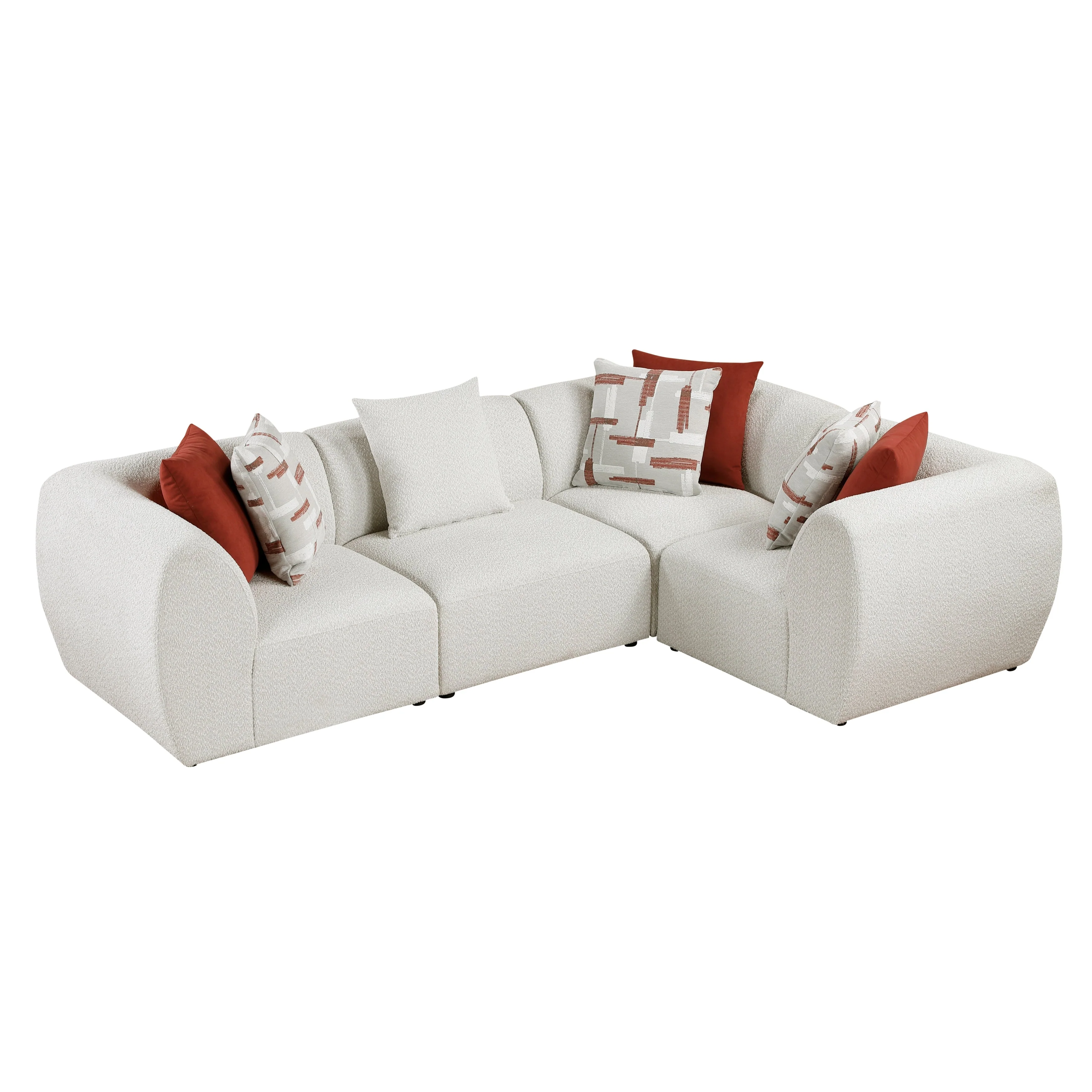 Franz Beige Chenille 4-Piece Modular Sectional - Image 2