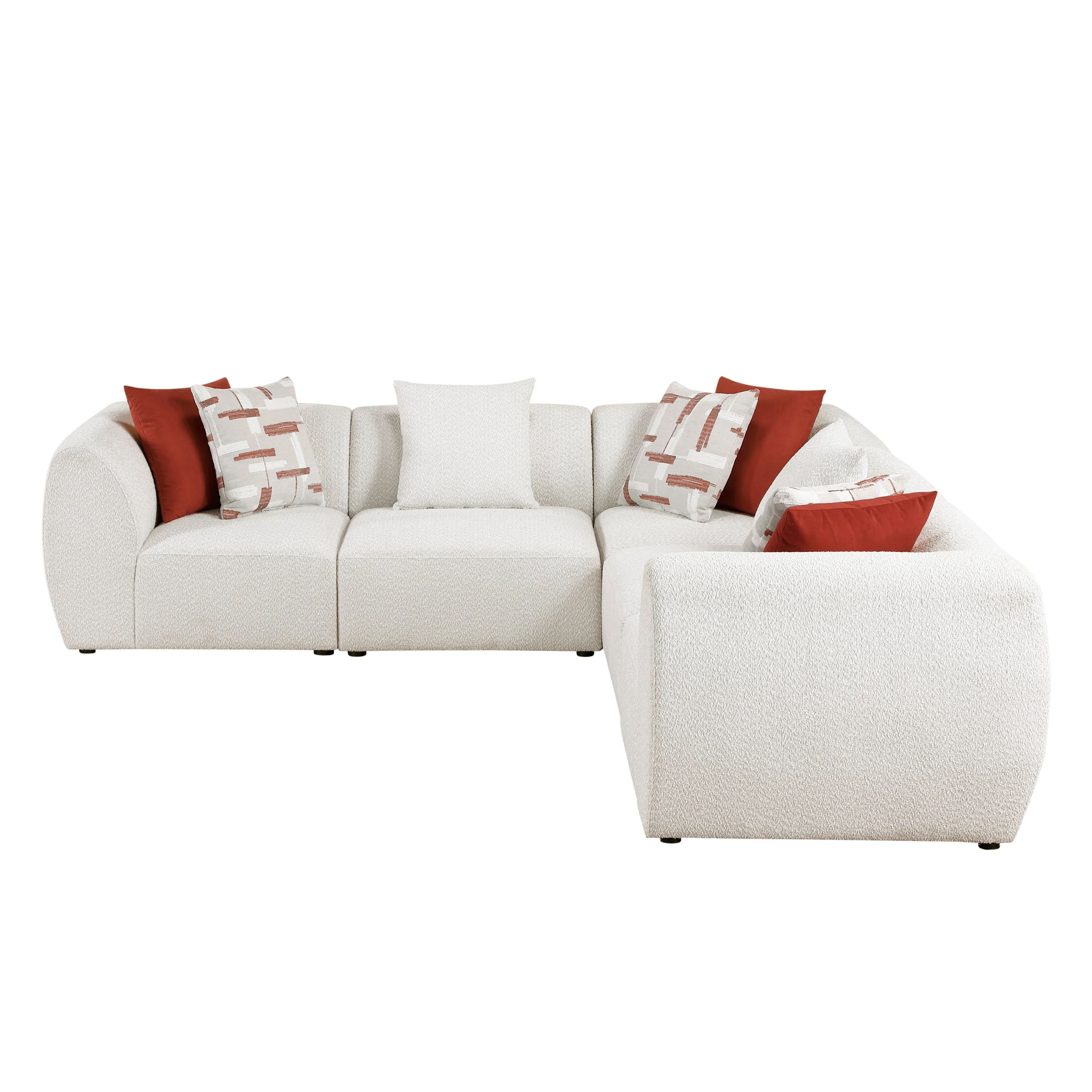 Franz Beige Chenille 5-Piece Modular Sectional - Image 3
