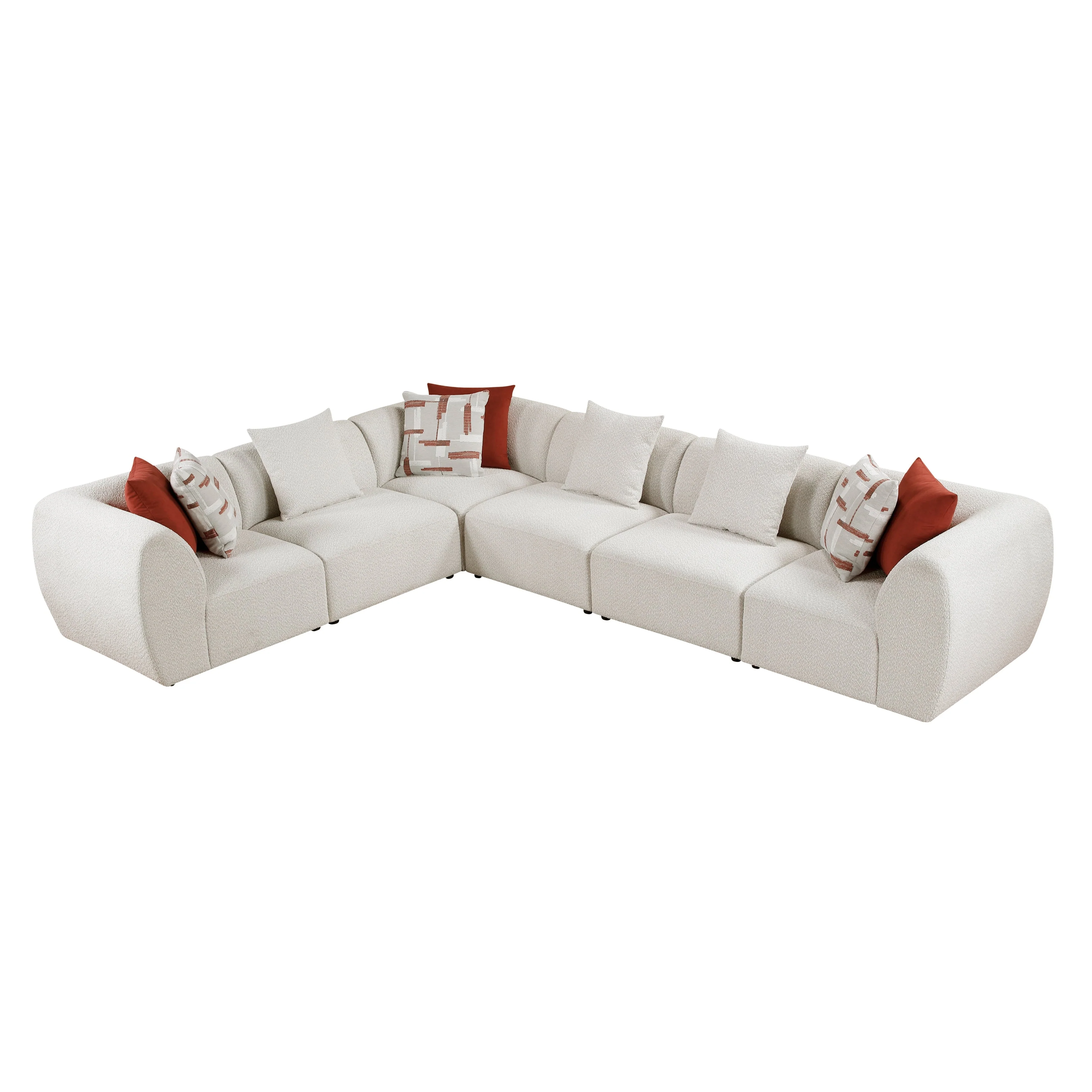 Franz Beige Chenille 6-Piece Modular Sectional - Image 2