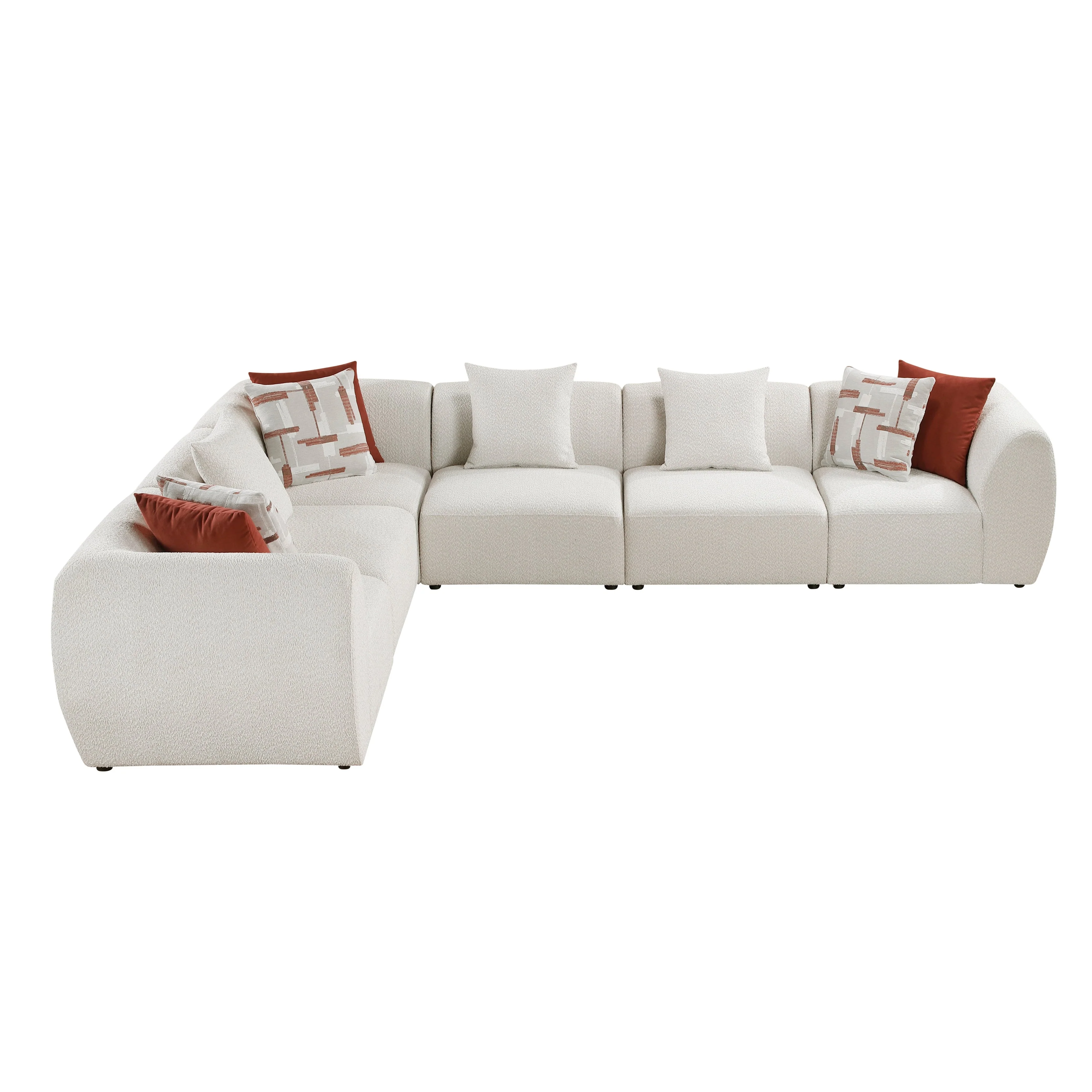 Franz Beige Chenille 6-Piece Modular Sectional - Image 3